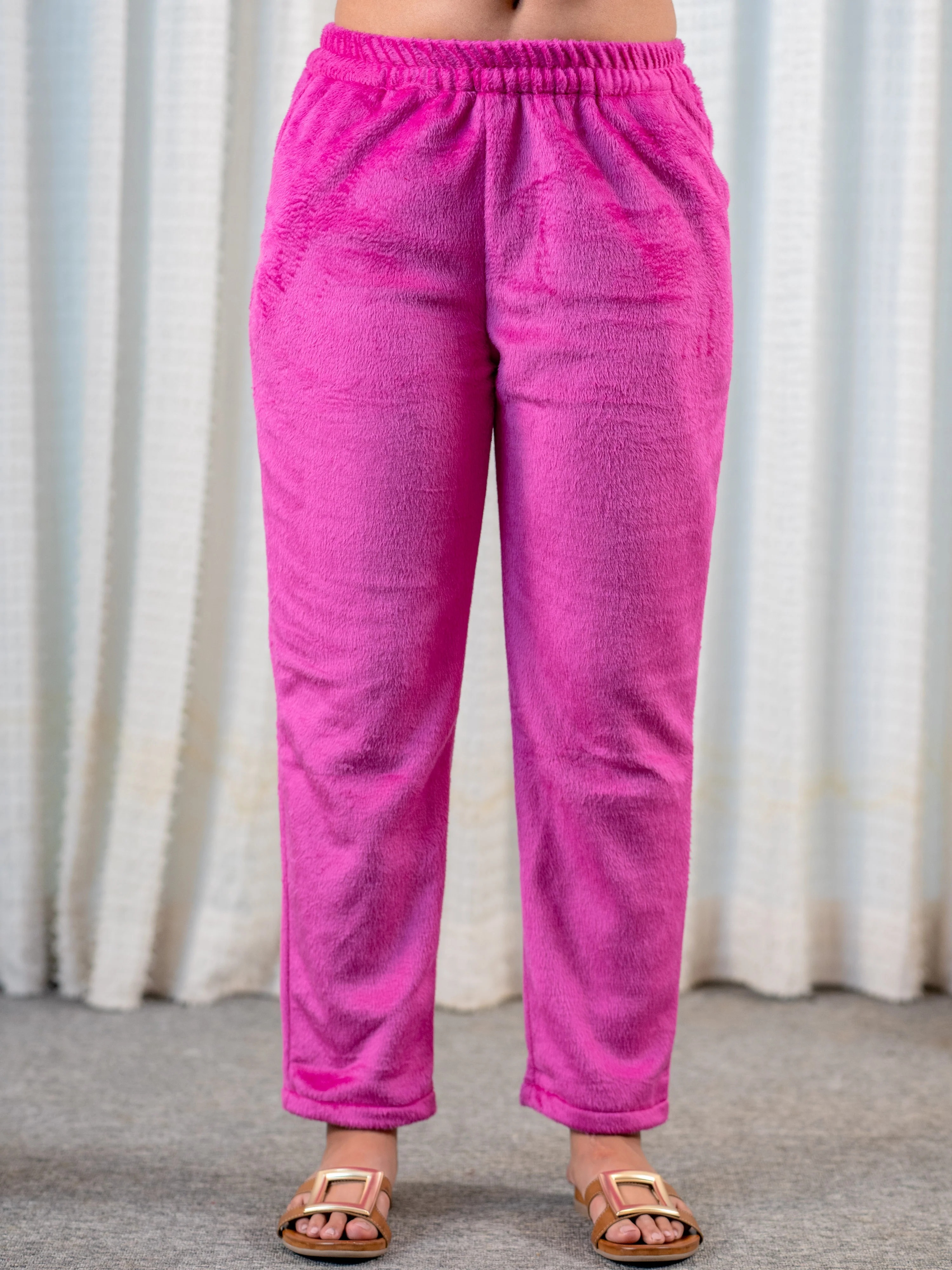 High Neck Super Soft Hot Pink Woollen Set - Image 8