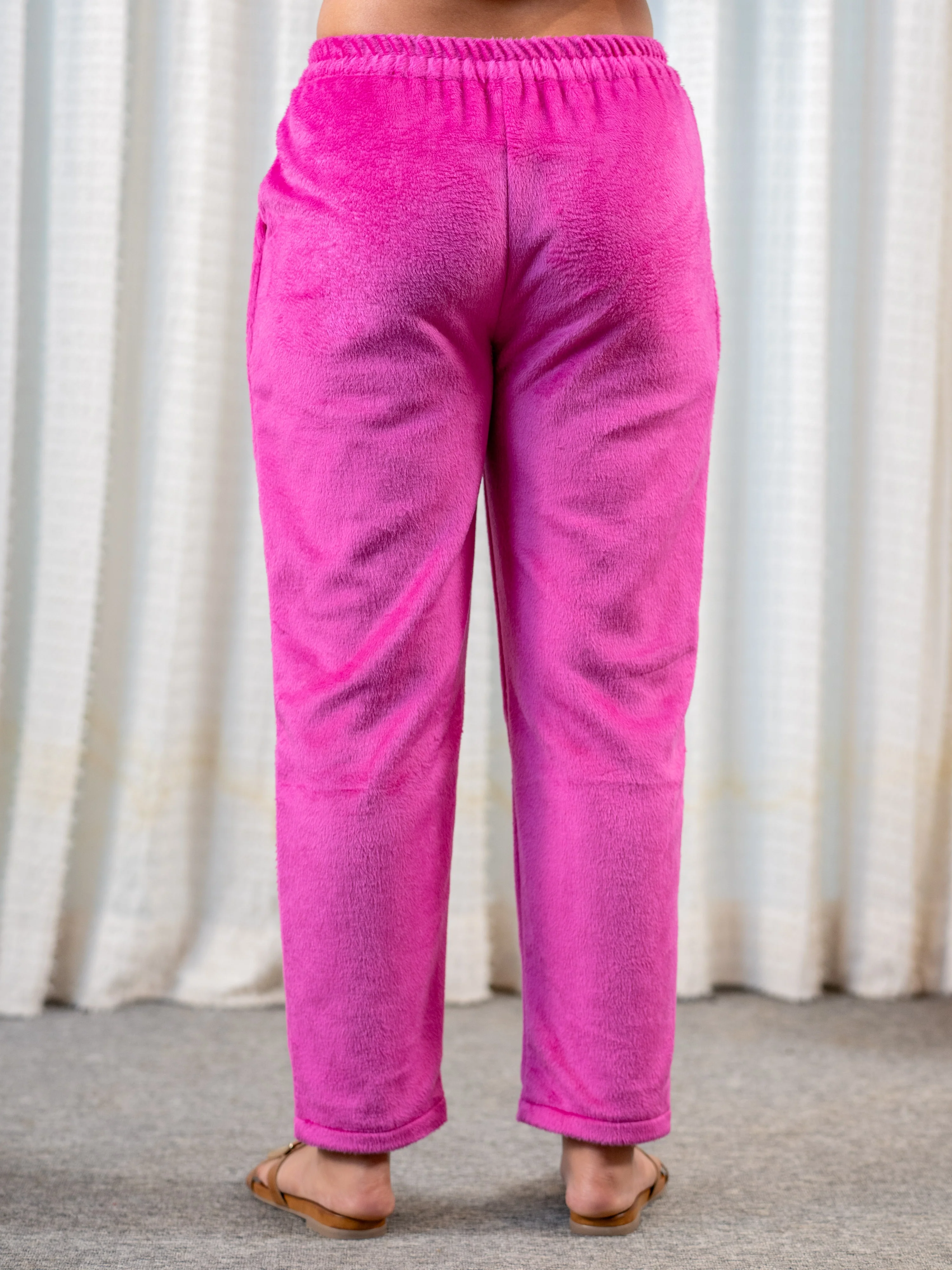 High Neck Super Soft Hot Pink Woollen Set - Image 9