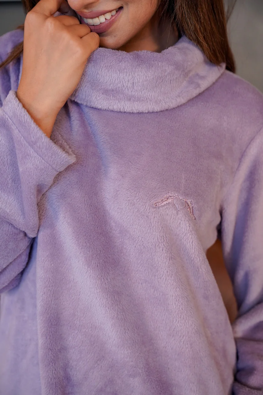 High Neck Super Soft Lavender Woollen Set - Image 9