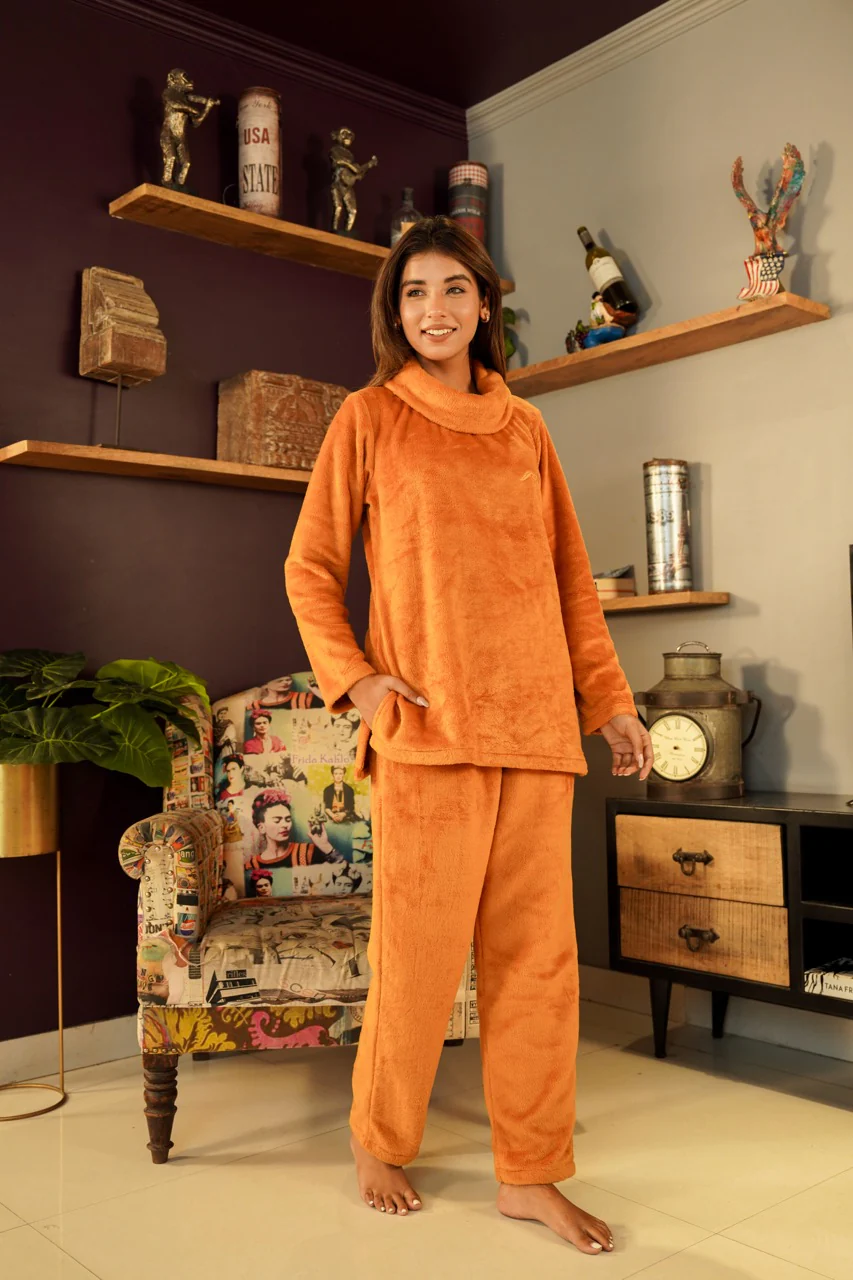 High Neck Super Soft Mustard Woollen Set - Image 3