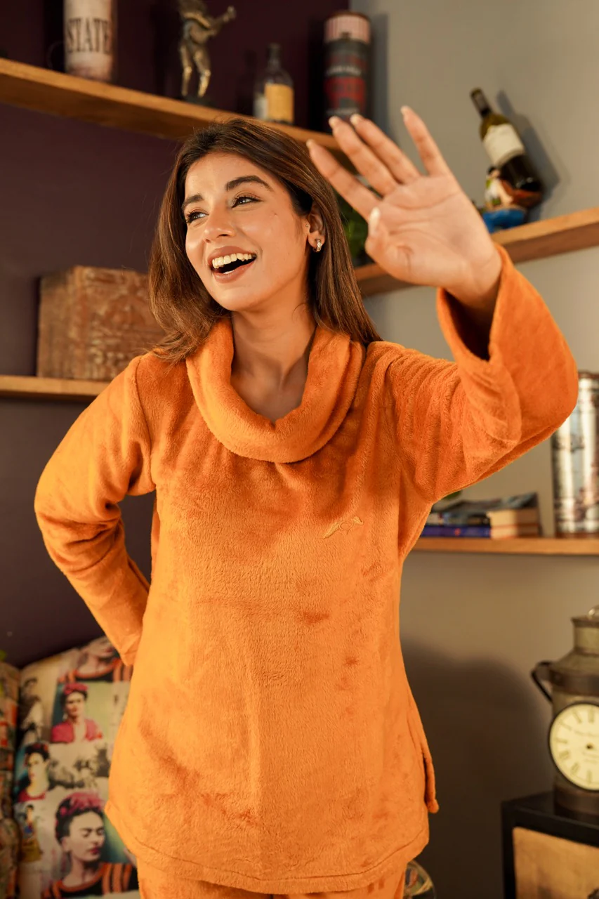 High Neck Super Soft Mustard Woollen Set - Image 7