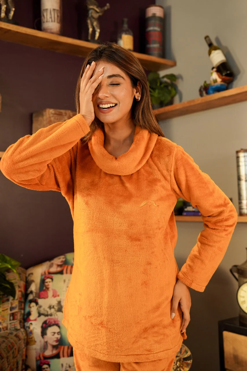 High Neck Super Soft Mustard Woollen Set - Image 8