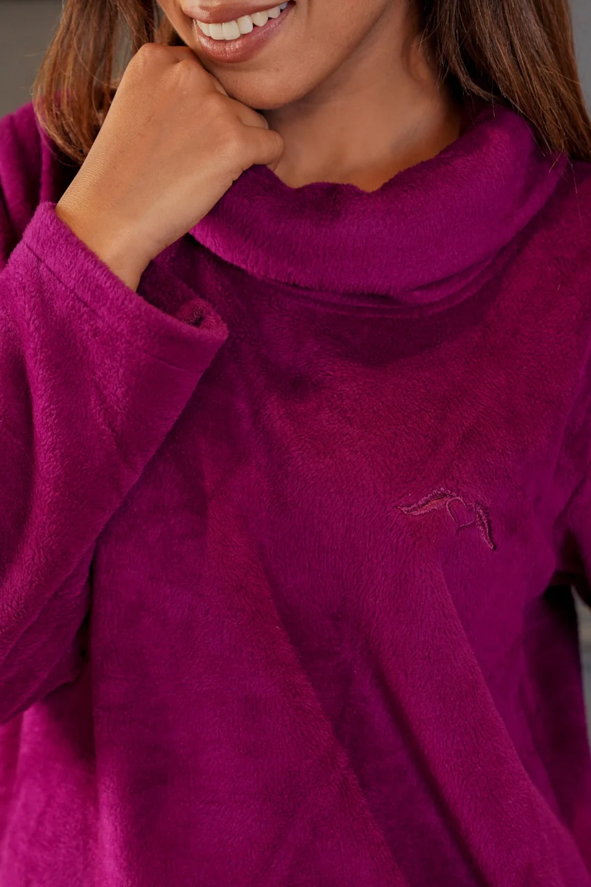 High Neck Super Soft Wine Woollen Set - Image 8