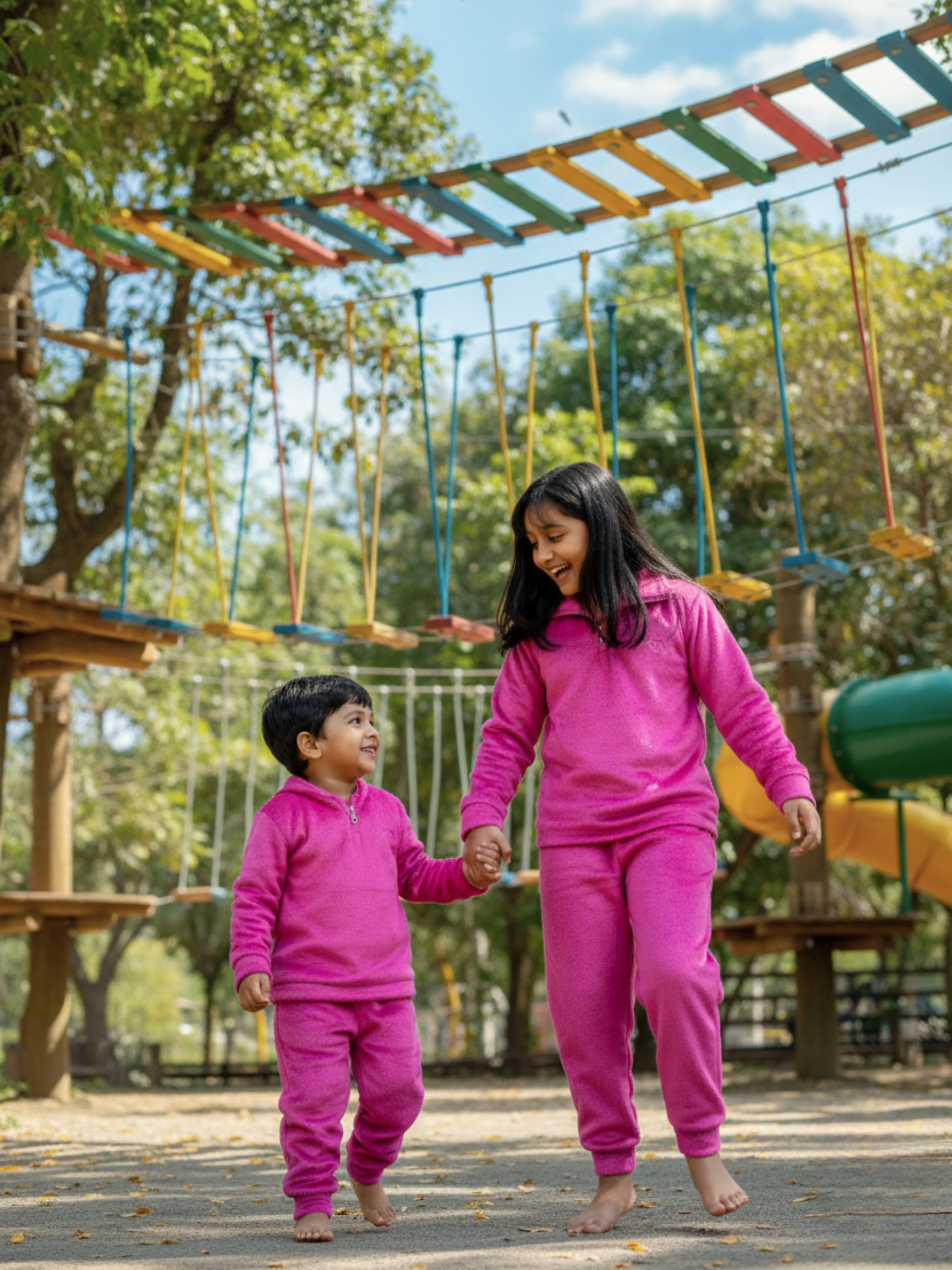Hot Pink Super Soft Kids Unisex Woollen Sweatshirt Set - Image 4