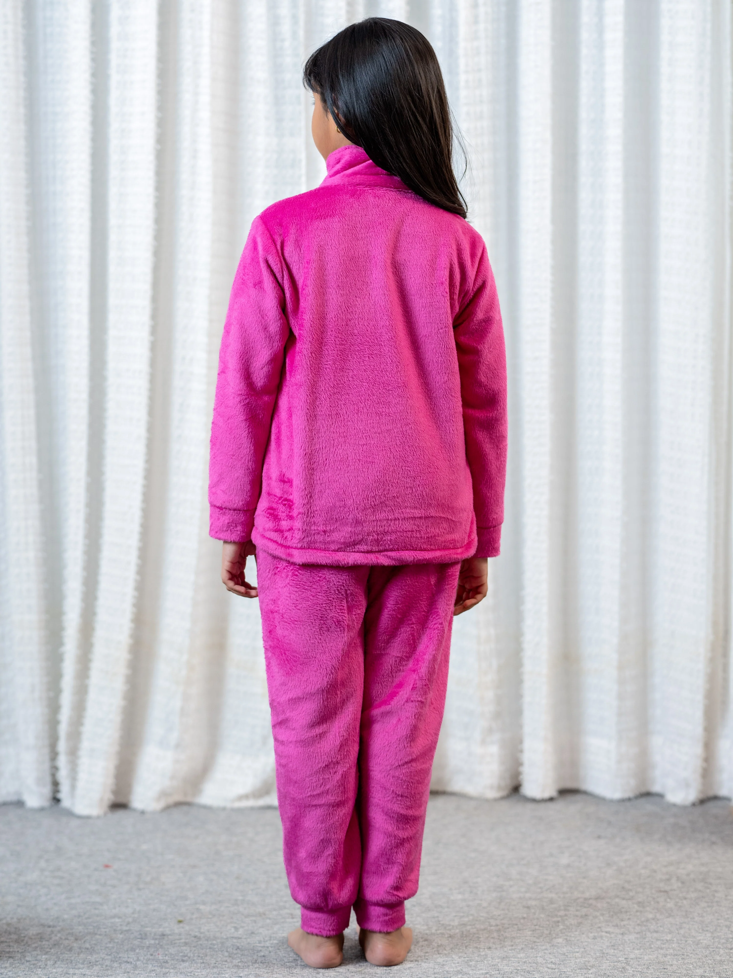 Hot Pink Super Soft Kids Unisex Woollen Sweatshirt Set - Image 9