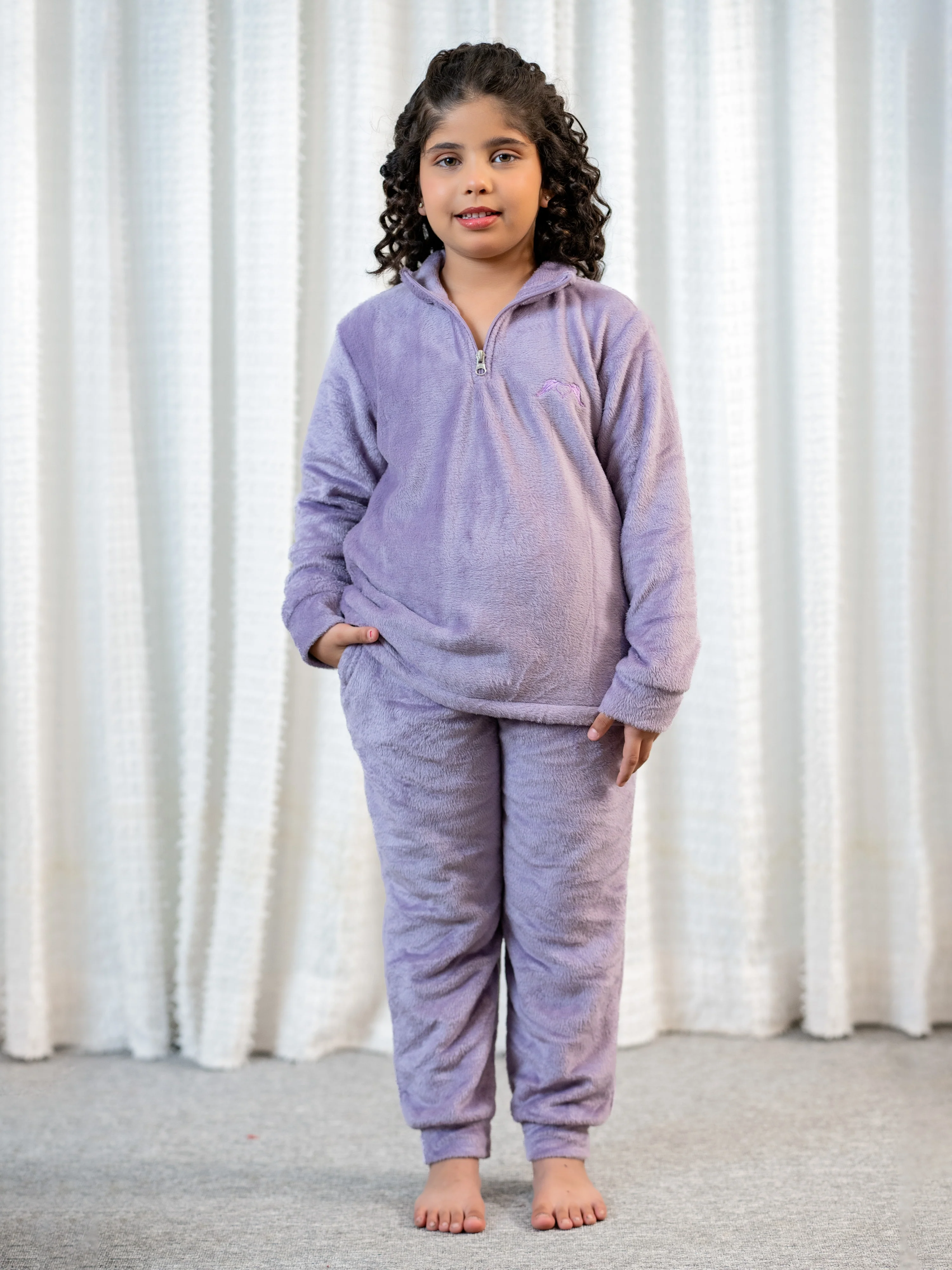 Lavender Super Soft Kids Unisex Woollen Sweatshirt Set - Image 4