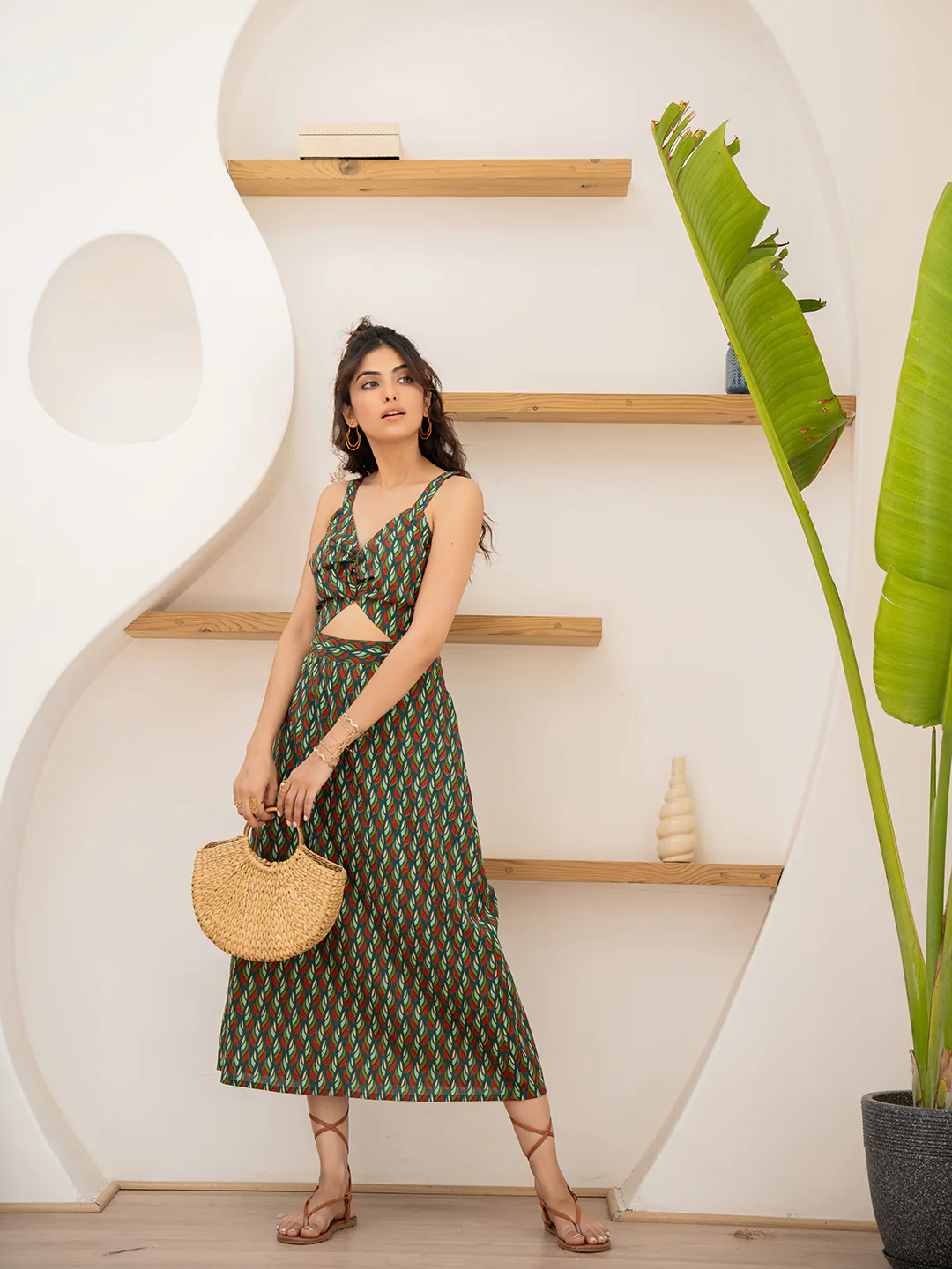 Leafy Green Bustier Dress - Image 11