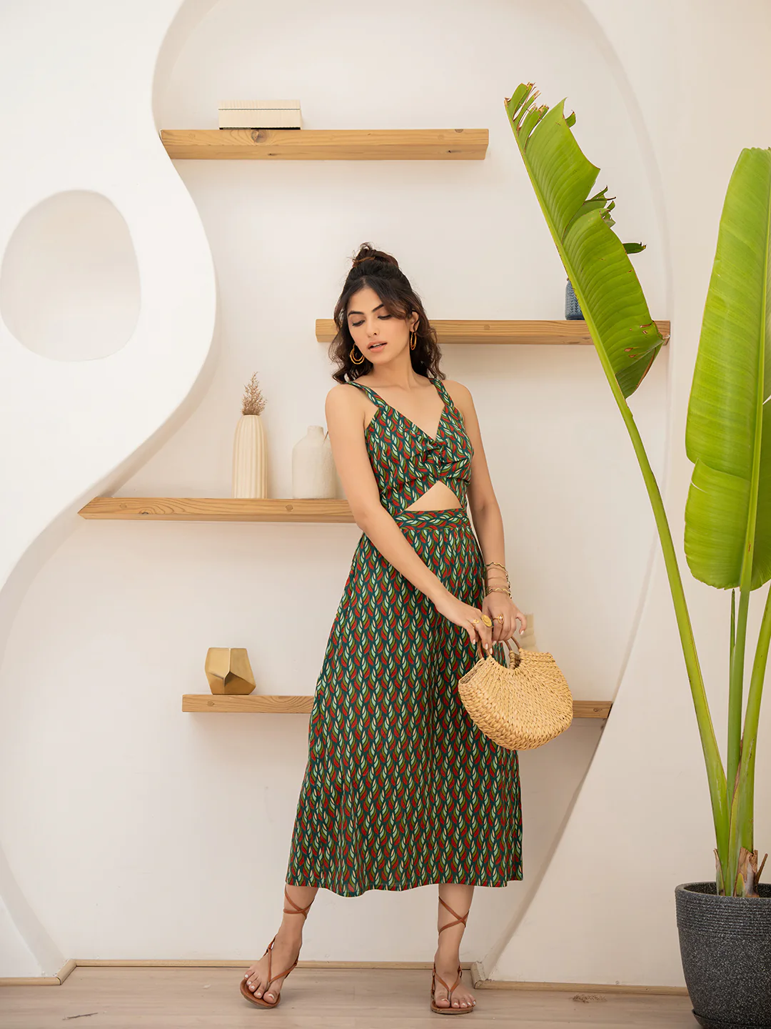 Leafy Green Bustier Dress - Image 12