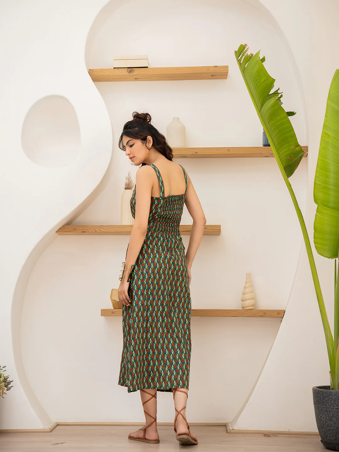 Leafy Green Bustier Dress - Image 3
