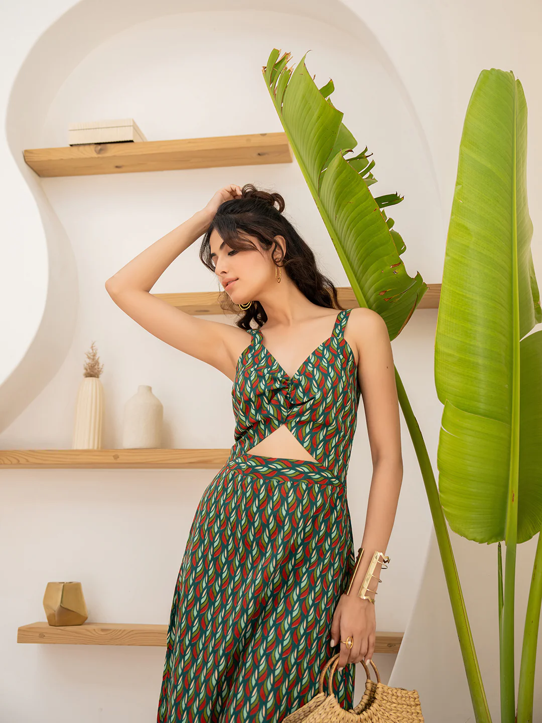 Leafy Green Bustier Dress - Image 5