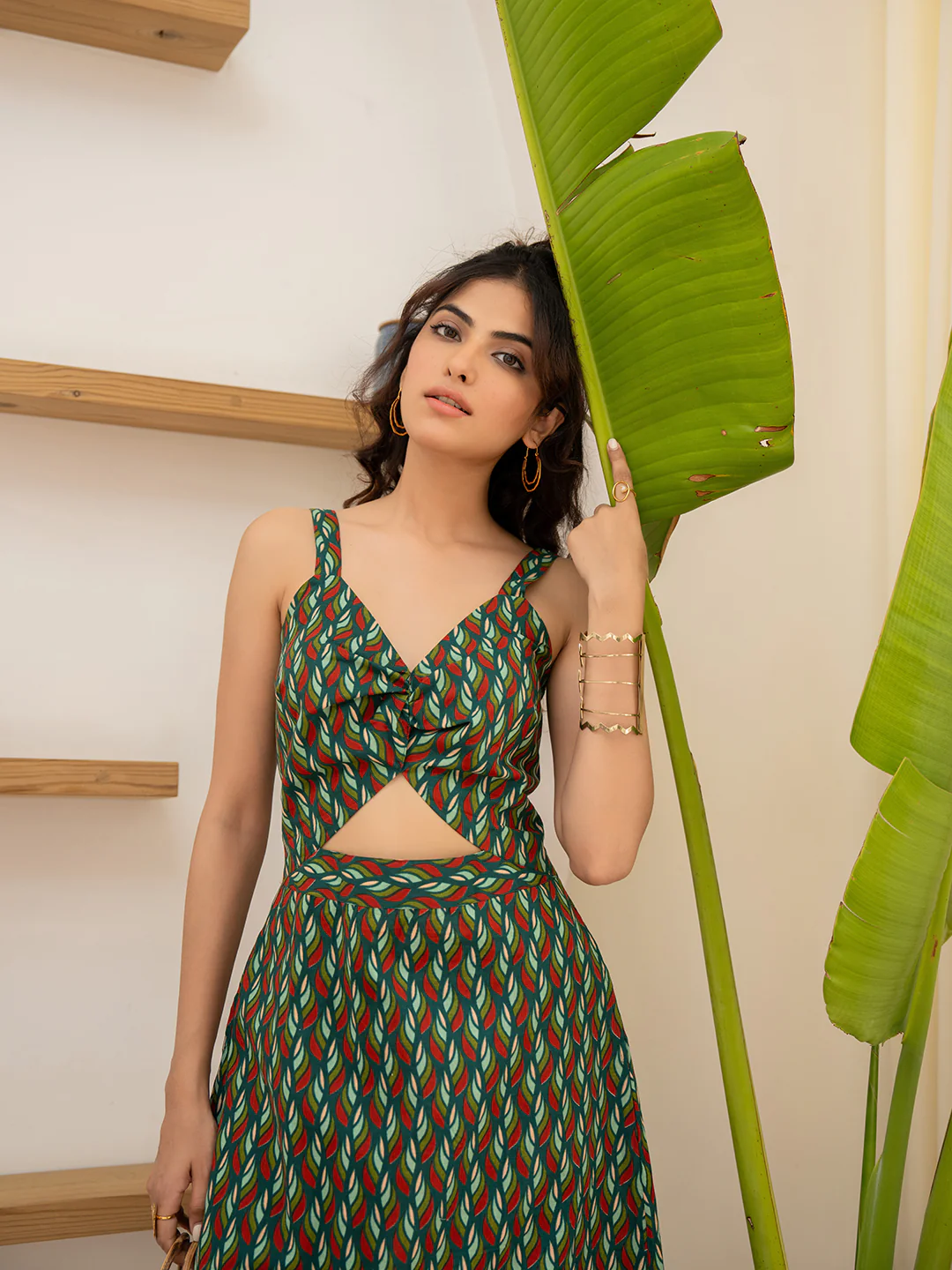 Leafy Green Bustier Dress - Image 6
