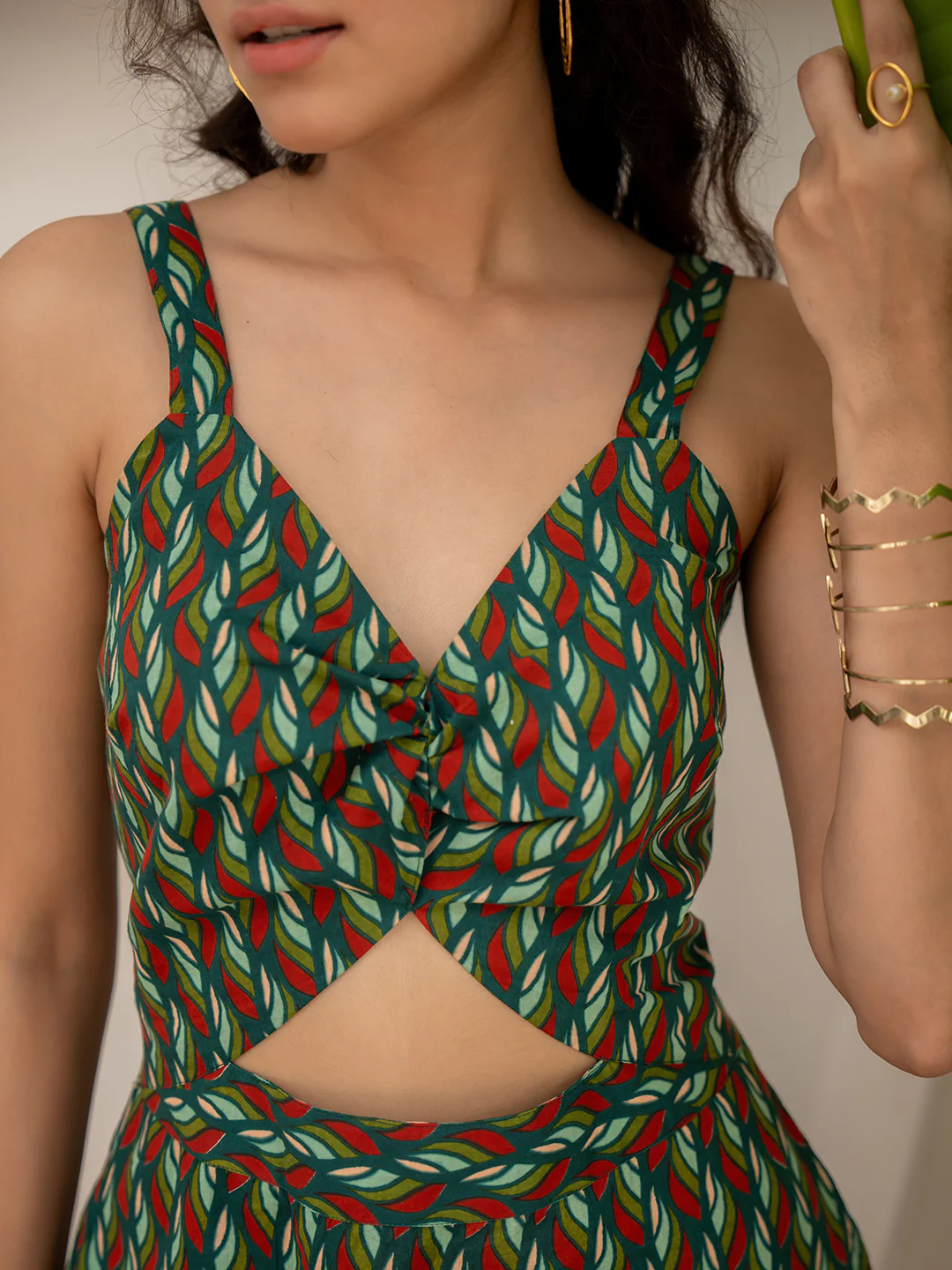 Leafy Green Bustier Dress - Image 7