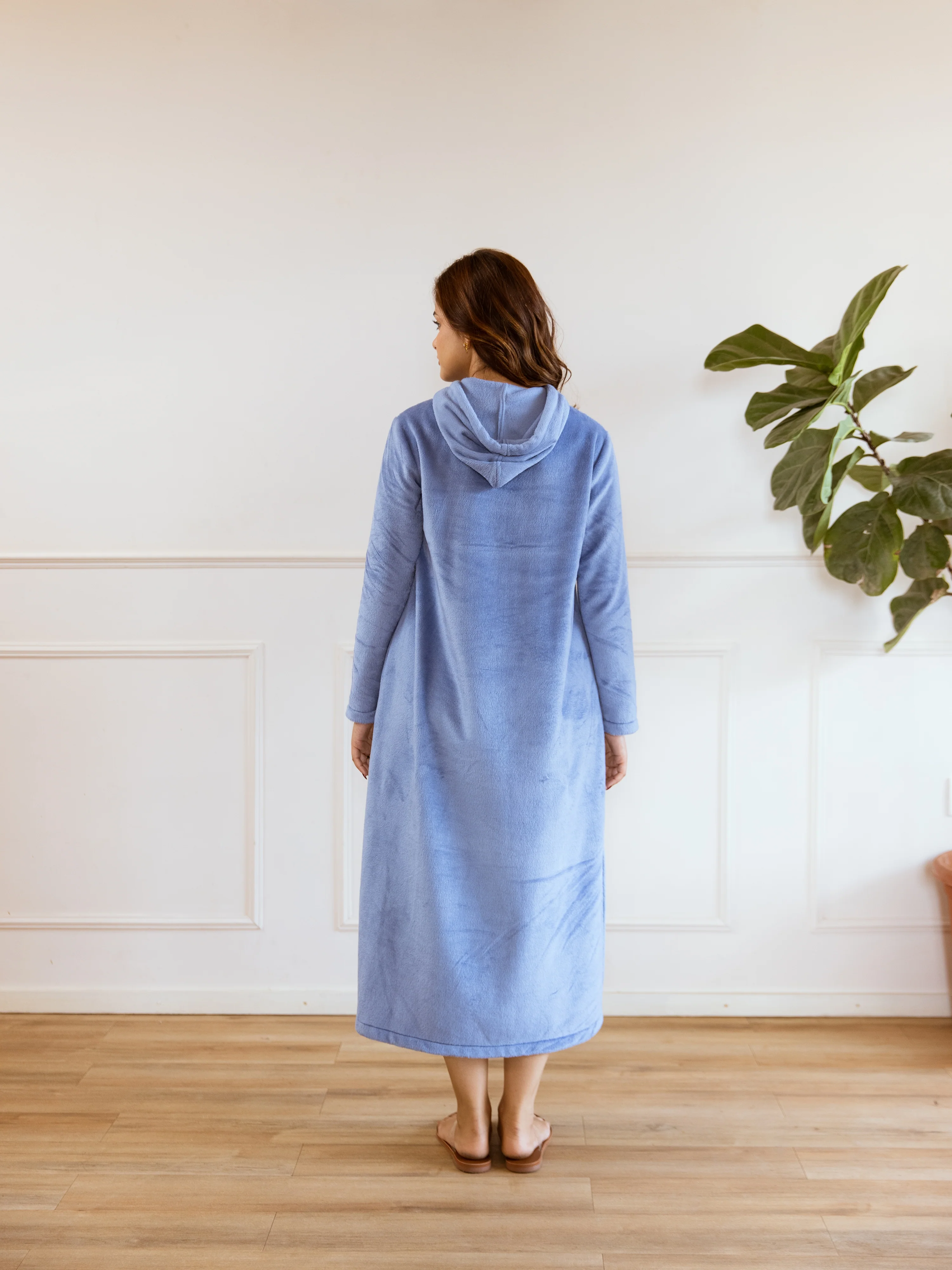 Light Blue Super Soft Woollen Hoodie Dress - Image 4