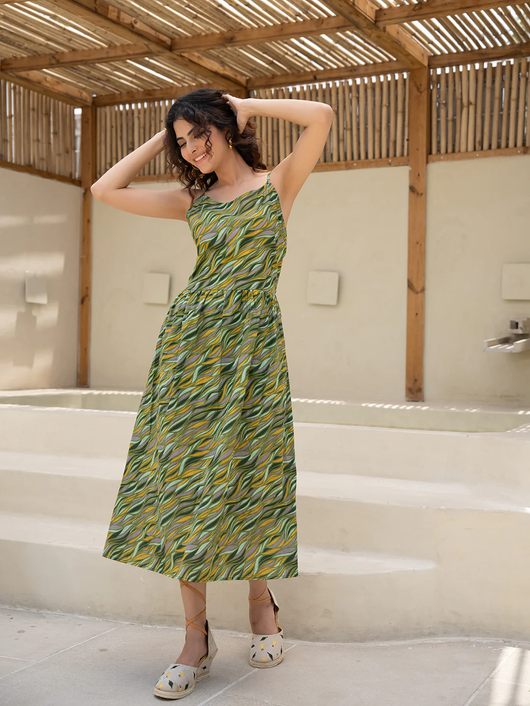 Lime Green Back Tie Dress - Image 5