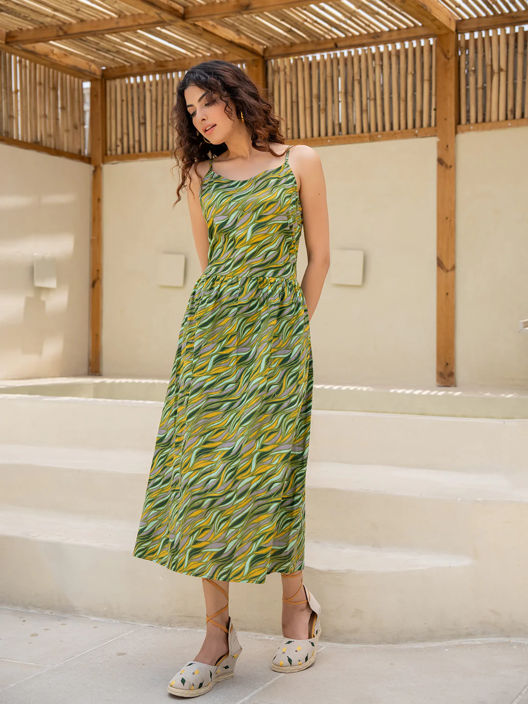 Lime Green Back Tie Dress - Image 6