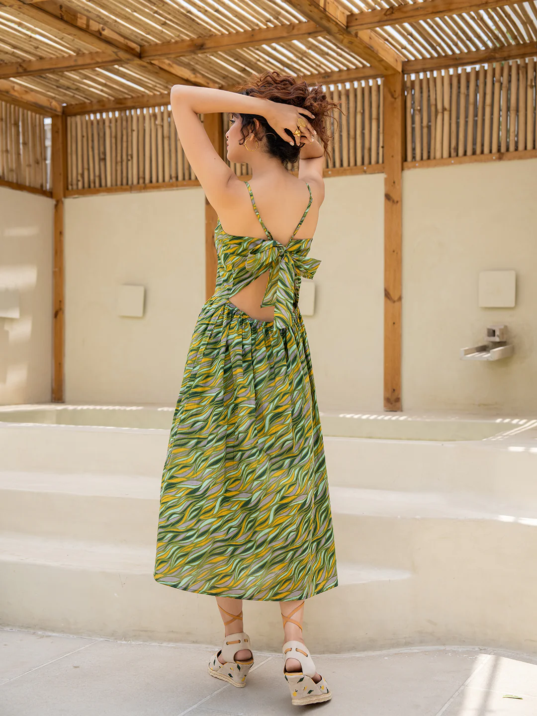 Lime Green Back Tie Dress - Image 7