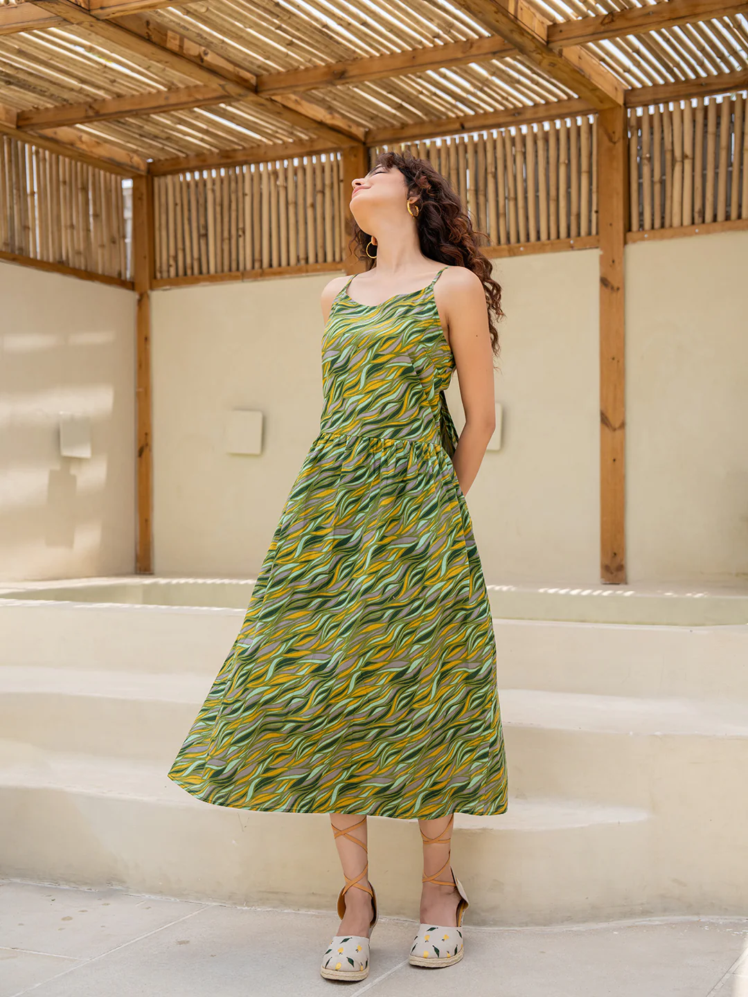 Lime Green Back Tie Dress - Image 8