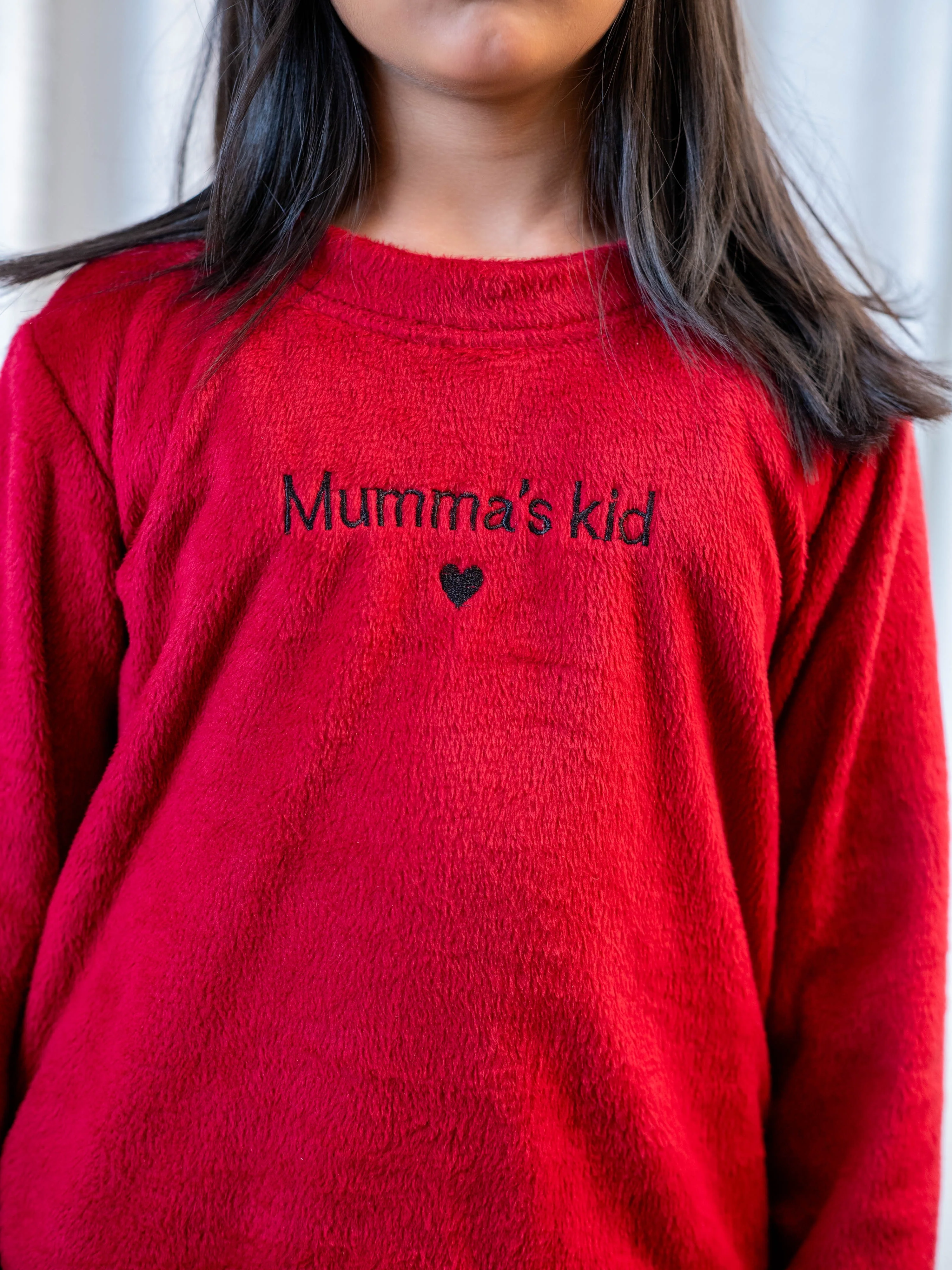 Maroon Super Soft Unisex Kids Woollen Embroidered Sweatshirt Set - Image 3