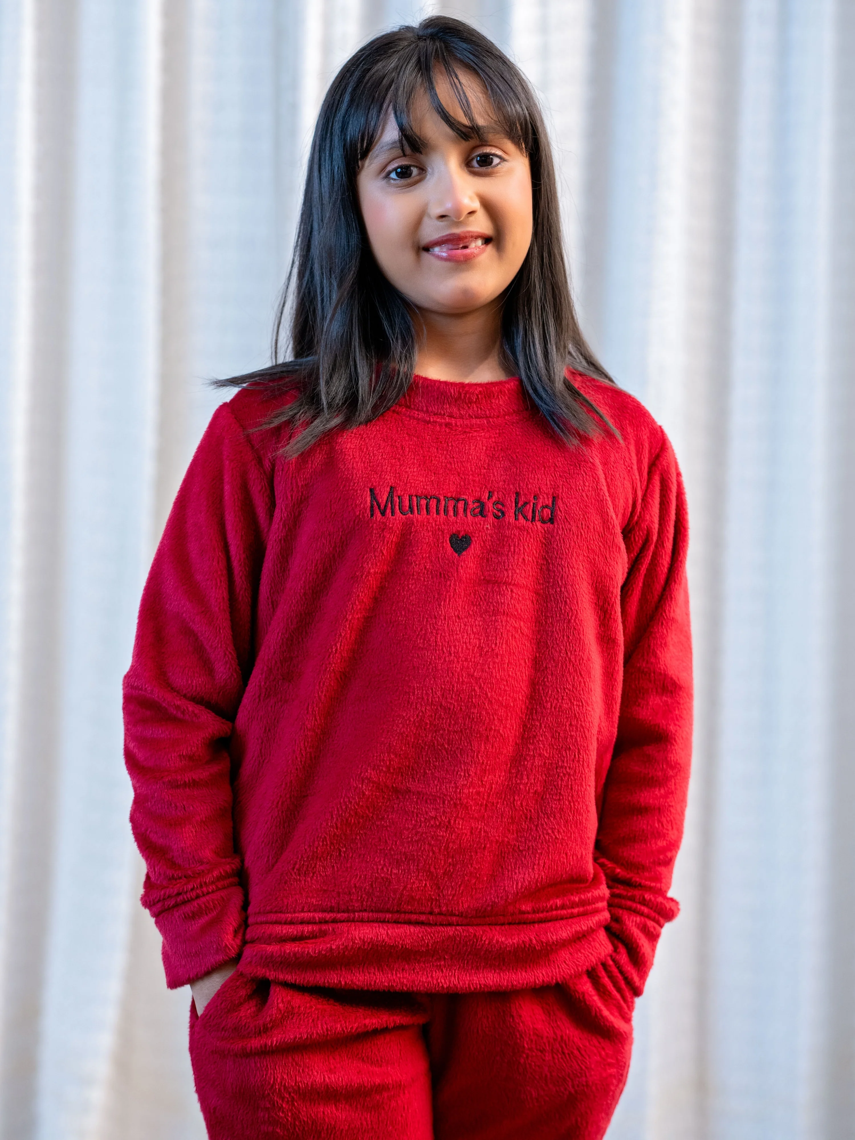 Maroon Super Soft Unisex Kids Woollen Embroidered Sweatshirt Set - Image 5