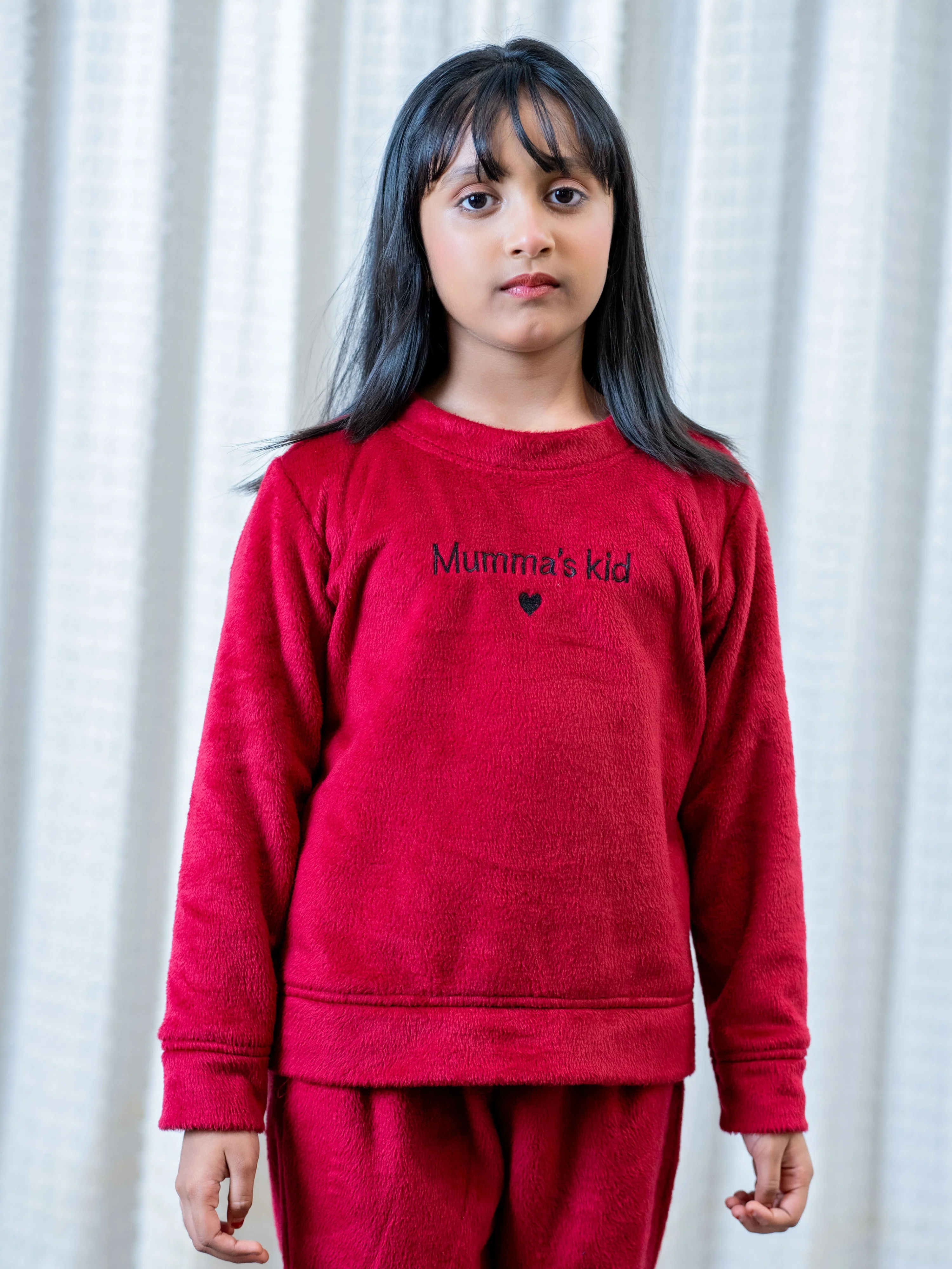Maroon Super Soft Unisex Kids Woollen Embroidered Sweatshirt Set - Image 7
