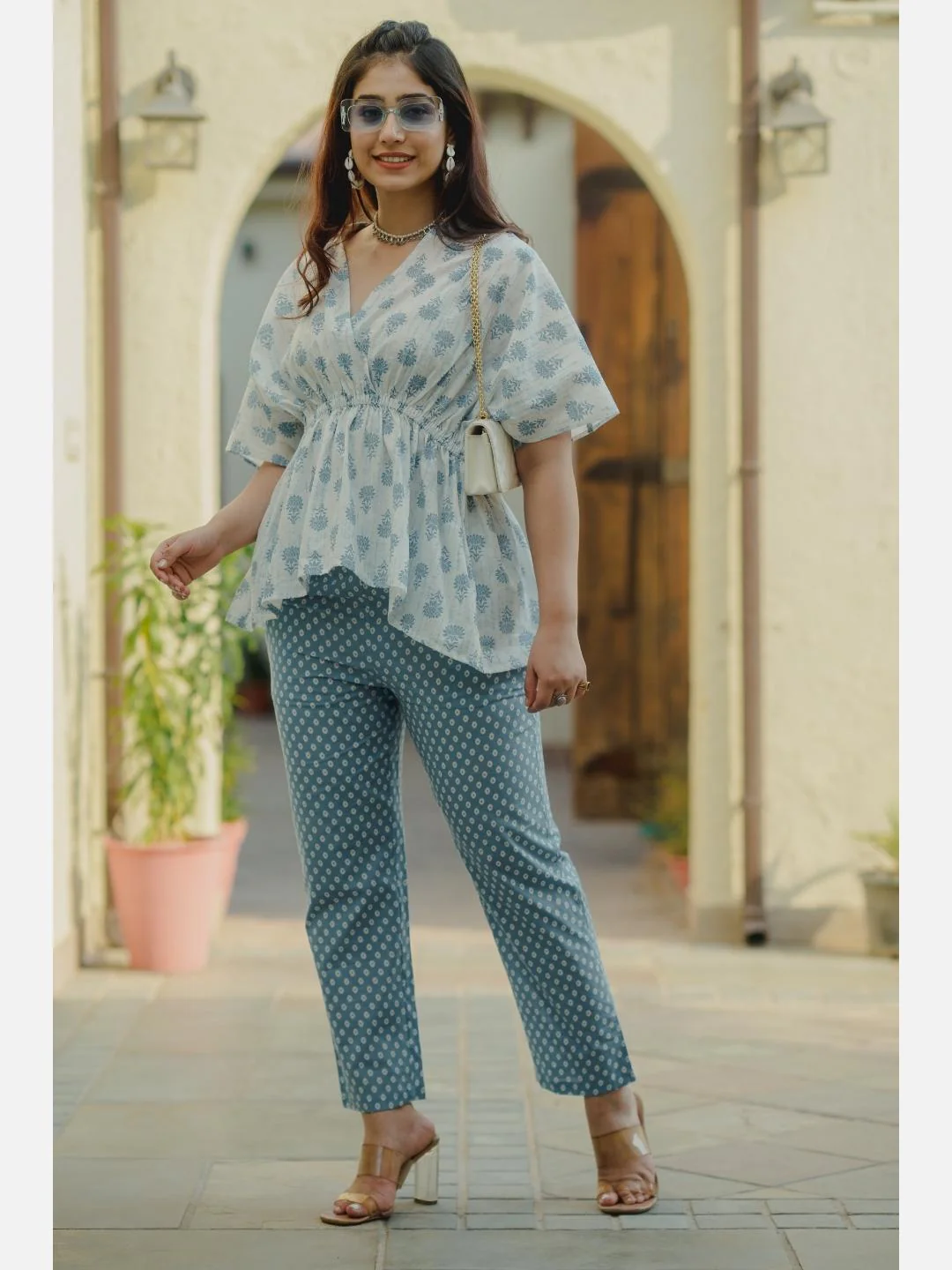 Mesh White High Low Pure cotton Loungewear - Image 4