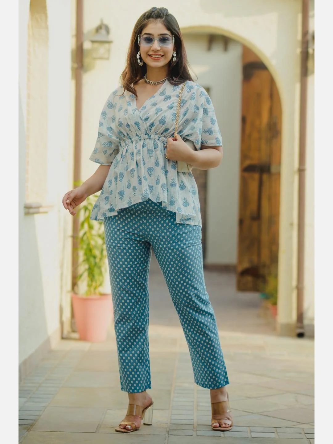 Mesh White High Low Pure cotton Loungewear - Image 5
