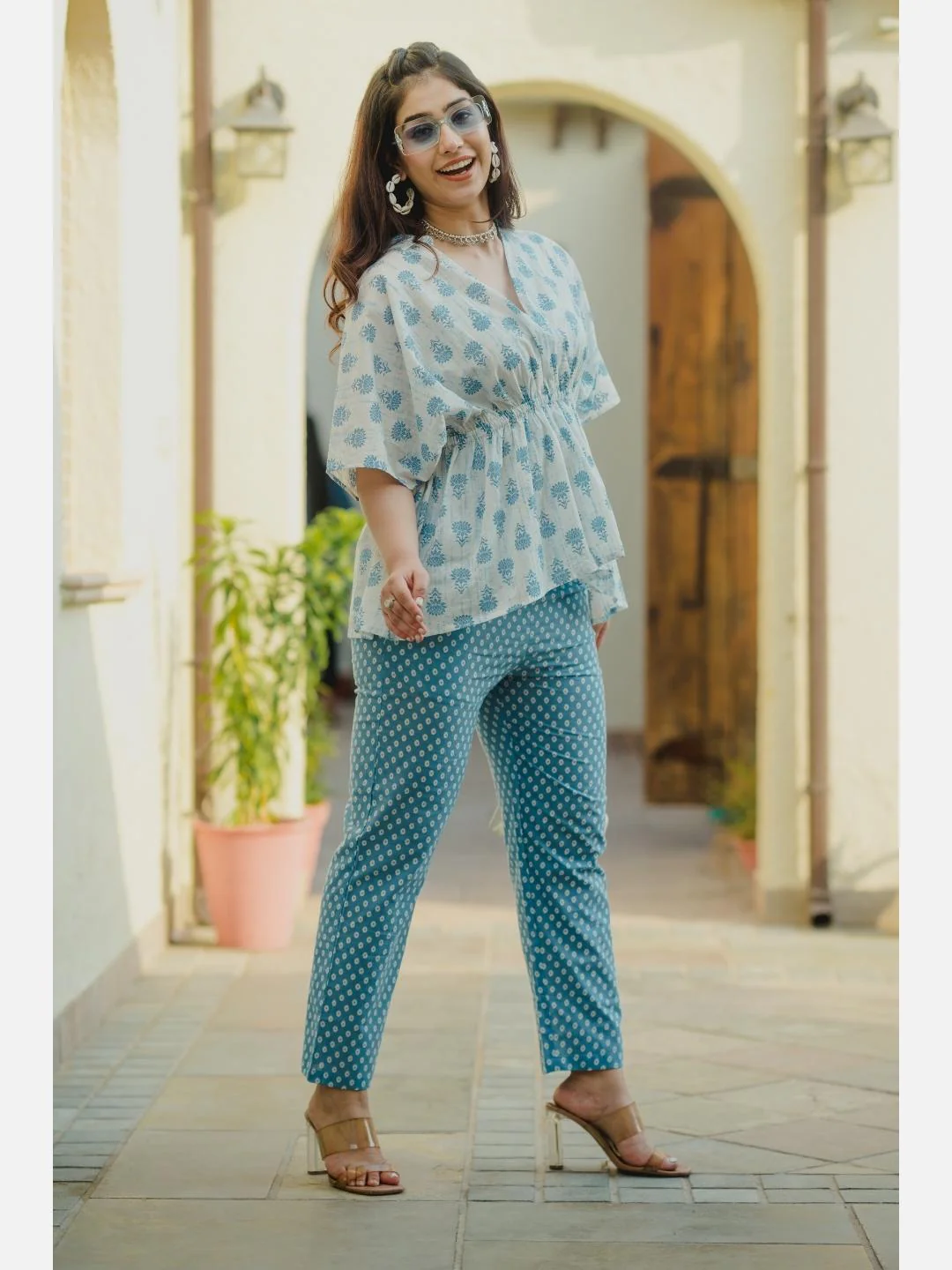 Mesh White High Low Pure cotton Loungewear - Image 6