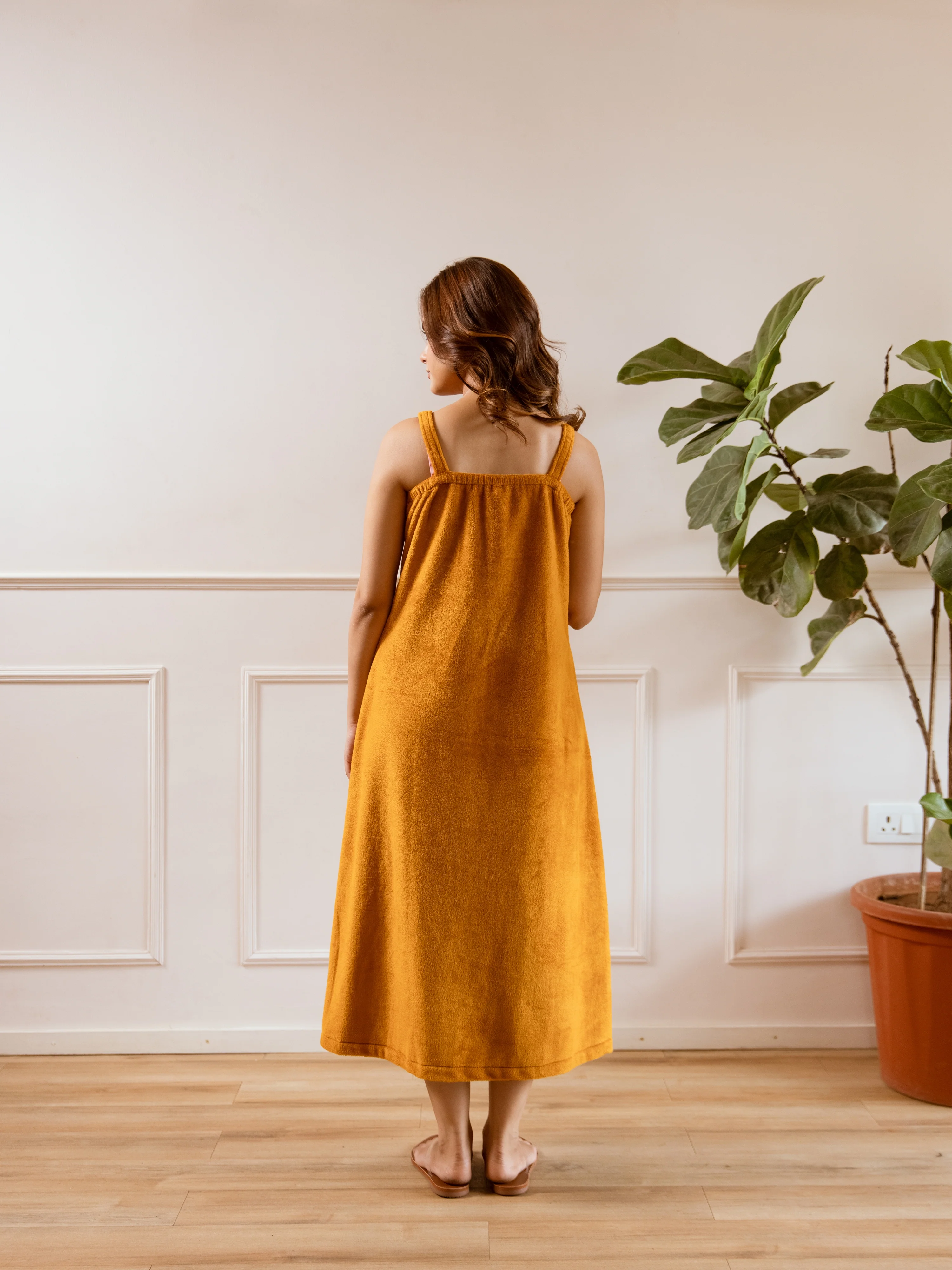 Mustard Super Soft Woollen Maxi & Shrug Set - Image 4