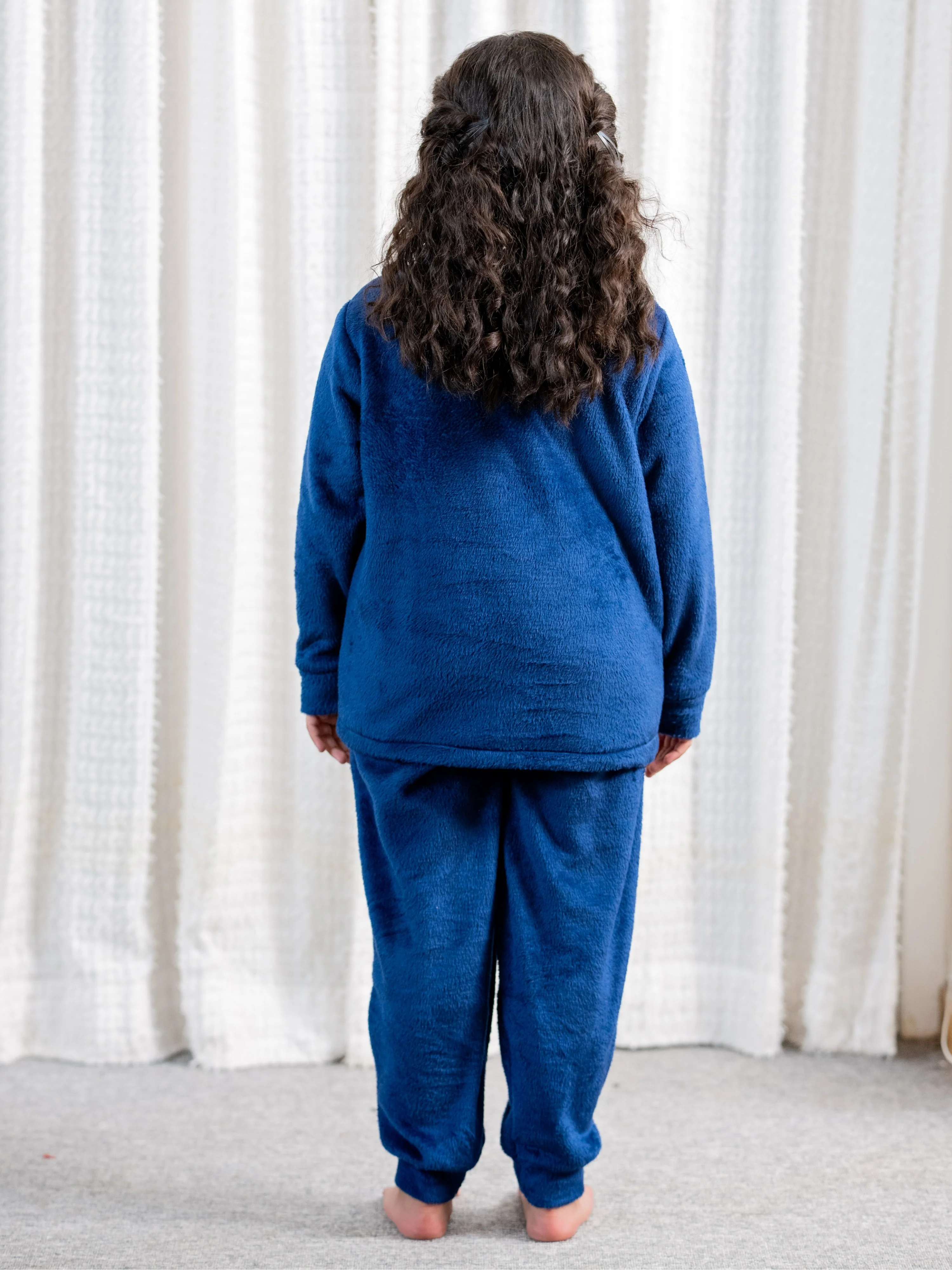 Navy Blue Super Soft Kids Unisex Woollen Sweatshirt Set - Image 6