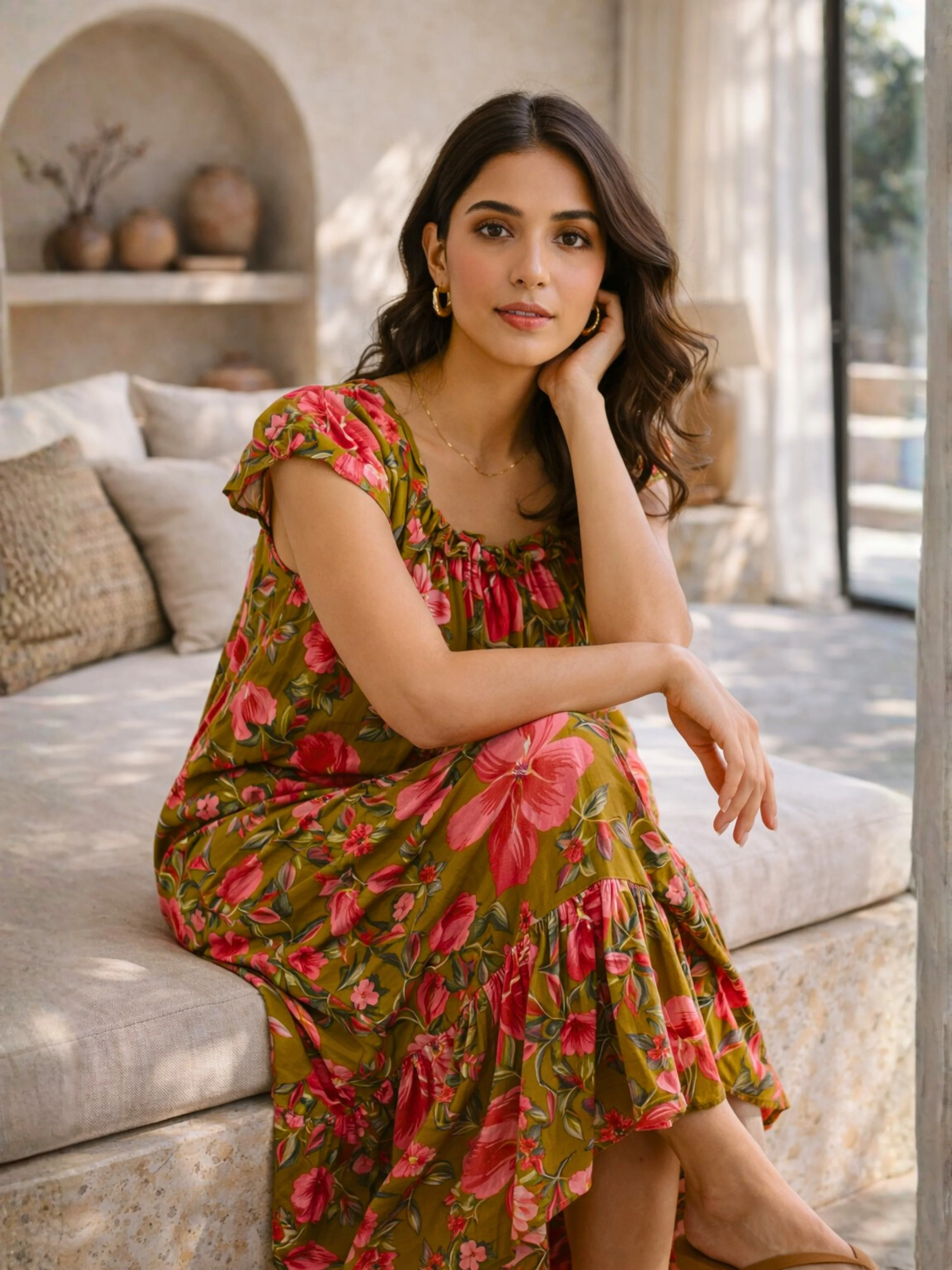 Olive Grove Pure Cotton Women's Night Maxi Dress - Image 6