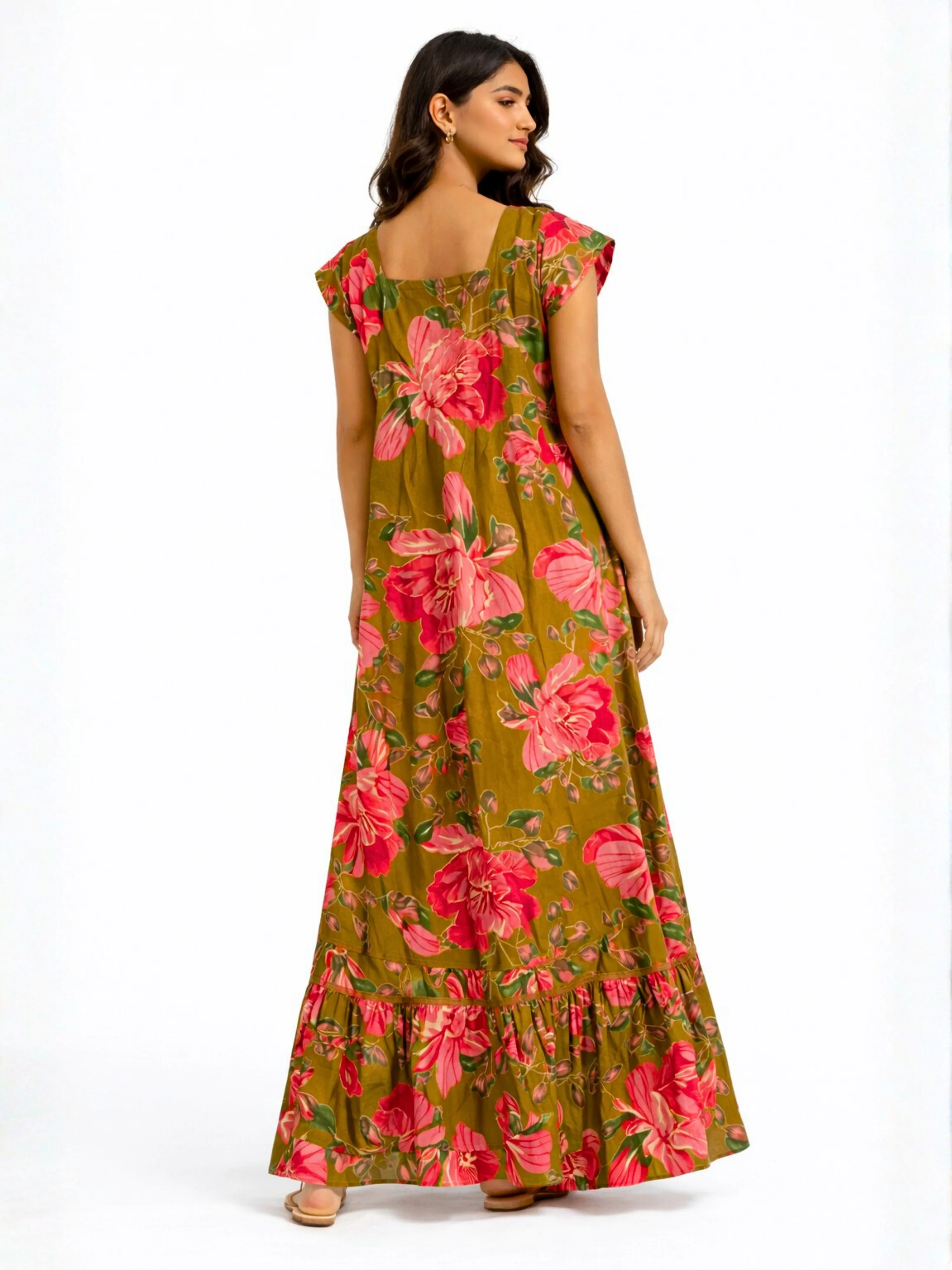 Olive Grove Pure Cotton Women's Night Maxi Dress - Image 7