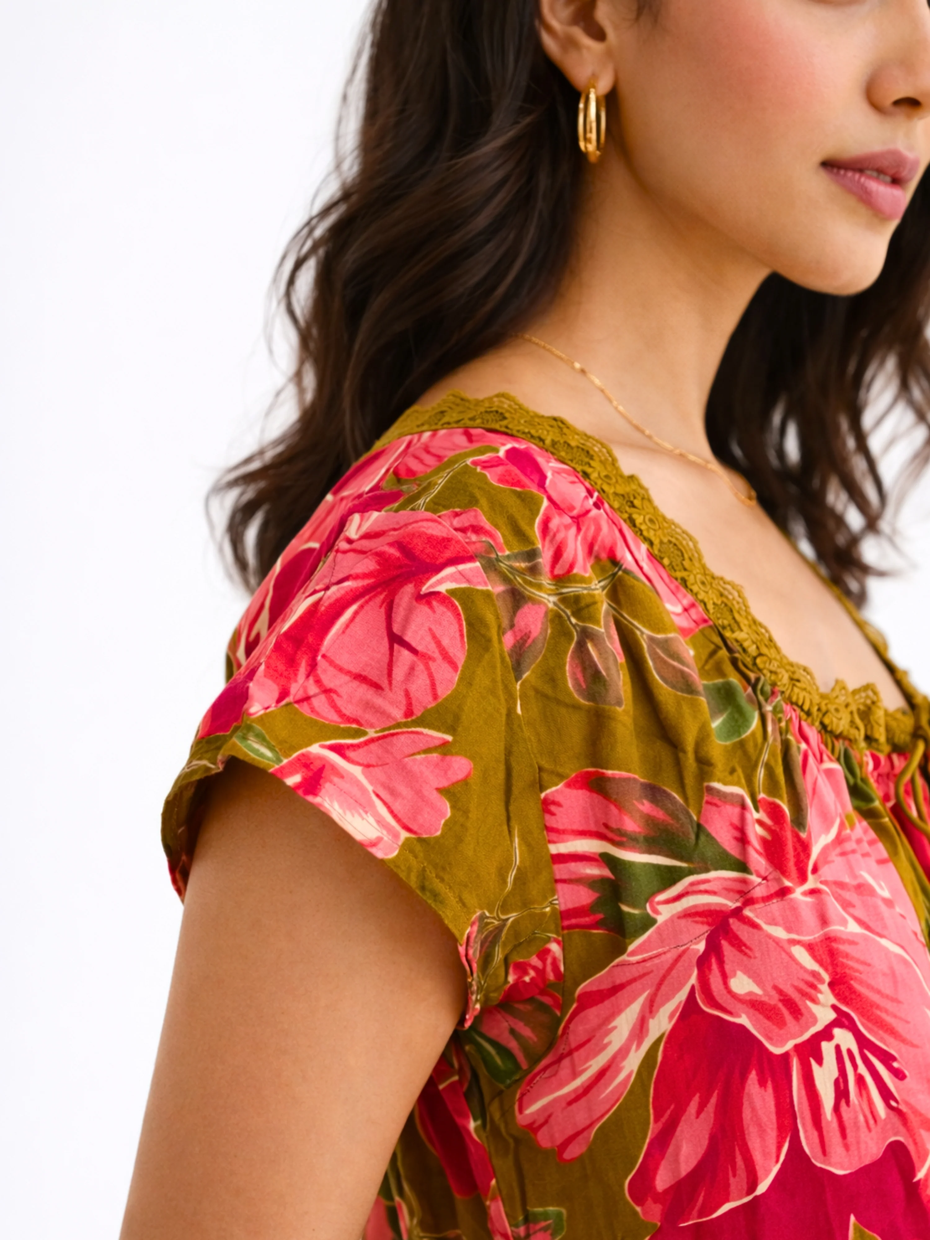 Olive Grove Pure Cotton Women's Night Maxi Dress - Image 8