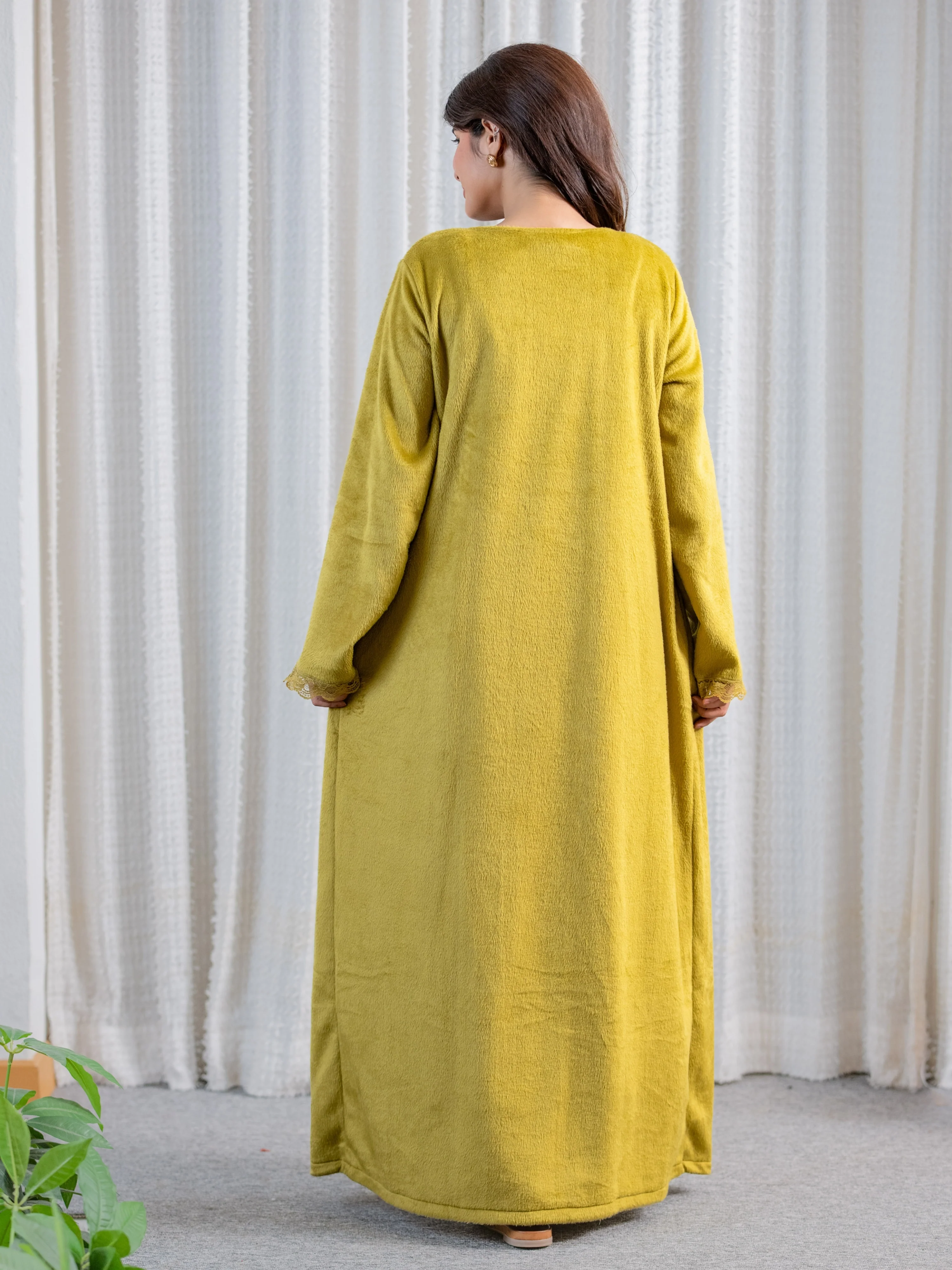 Olive Super Soft Woollen Maxi & Shrug Set - Image 14