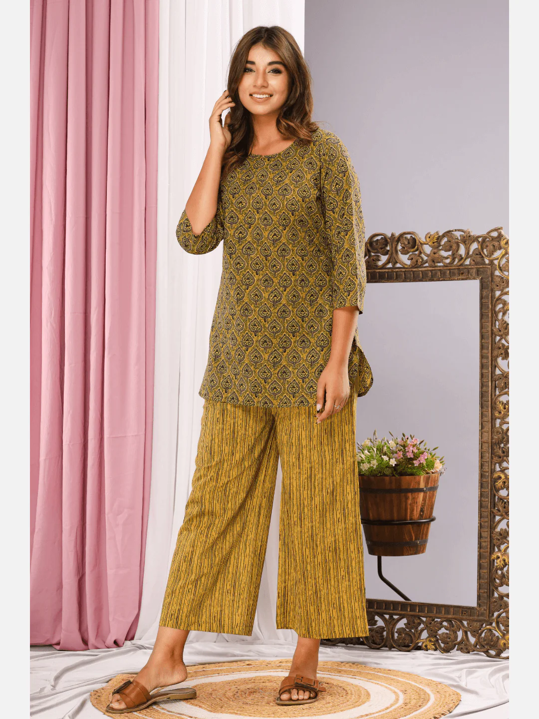 Green Paan Cotton Loungewear - Image 6