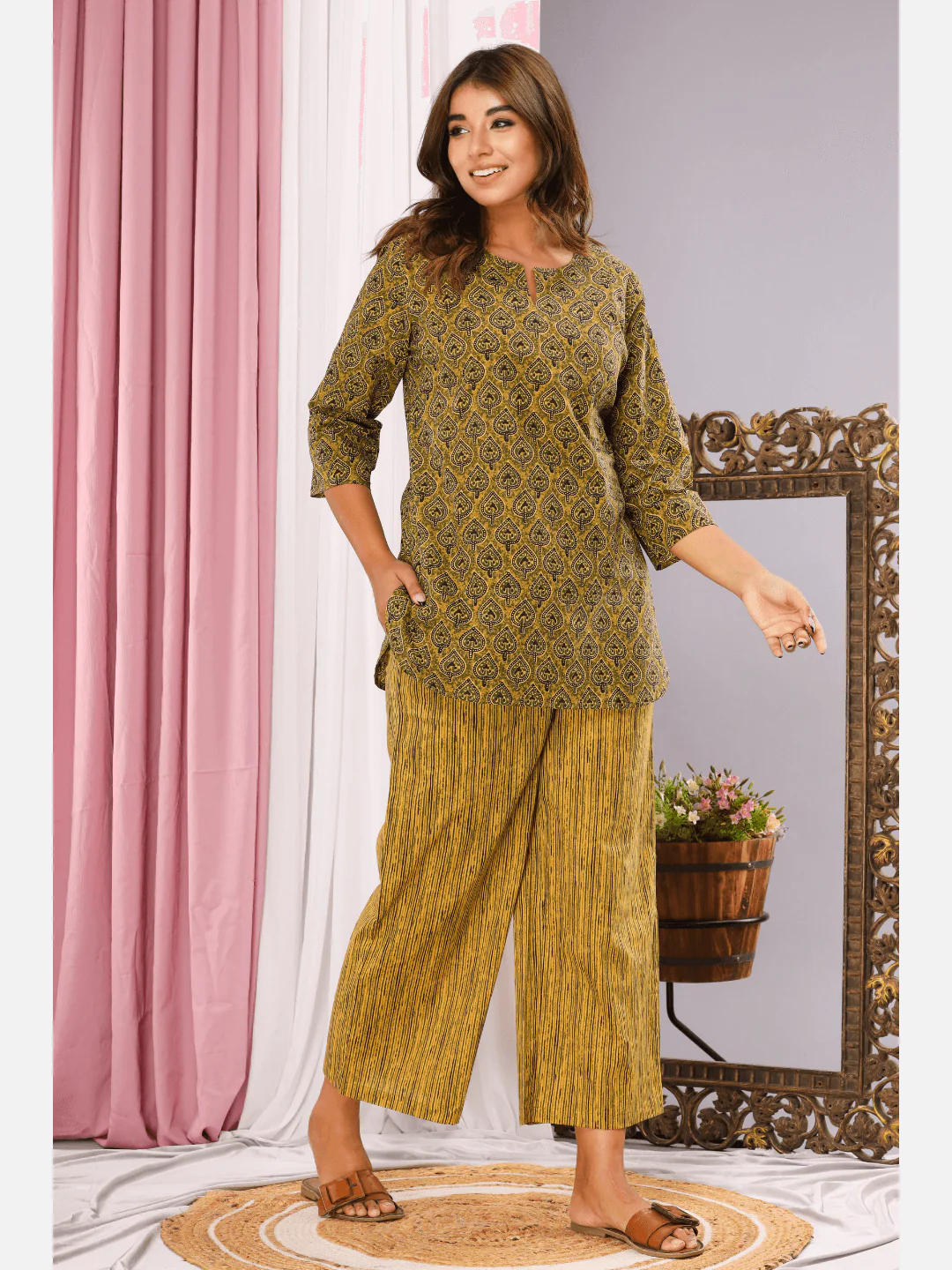 Green Paan Cotton Loungewear - Image 7