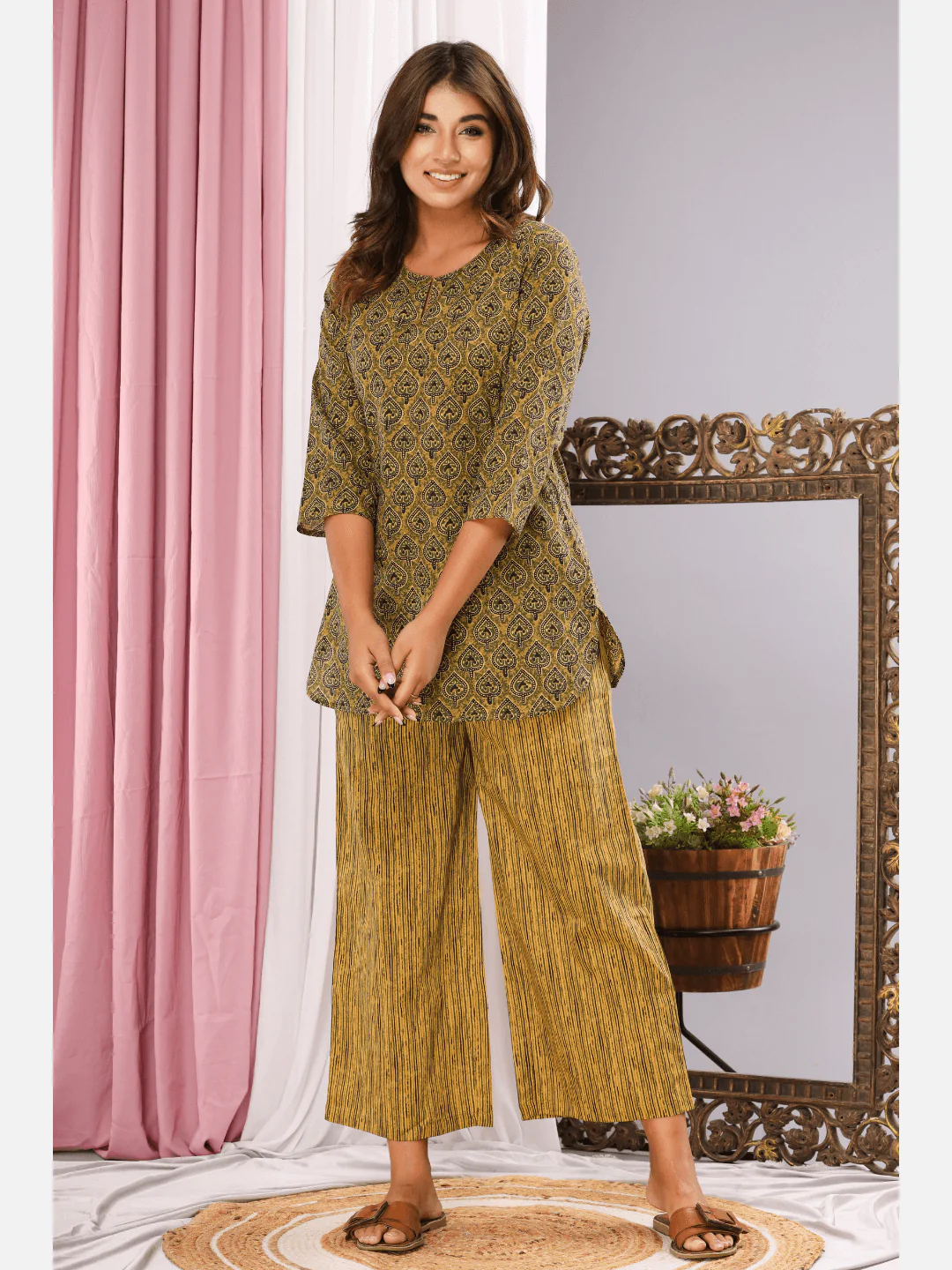 Green Paan Cotton Loungewear - Image 8