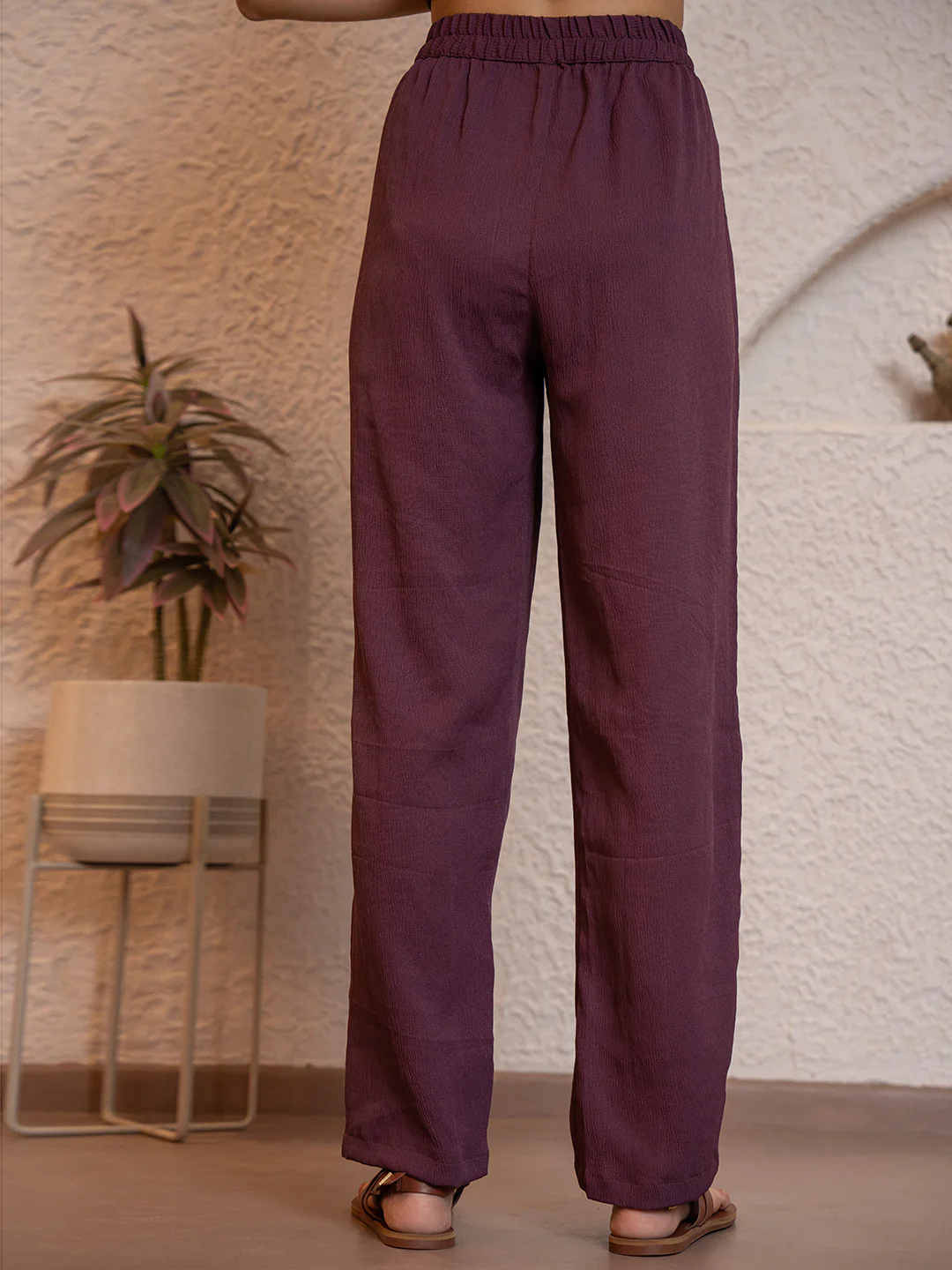 Plum Purple Soft Crepe Sleeveless Co-Ord Set - Image 15