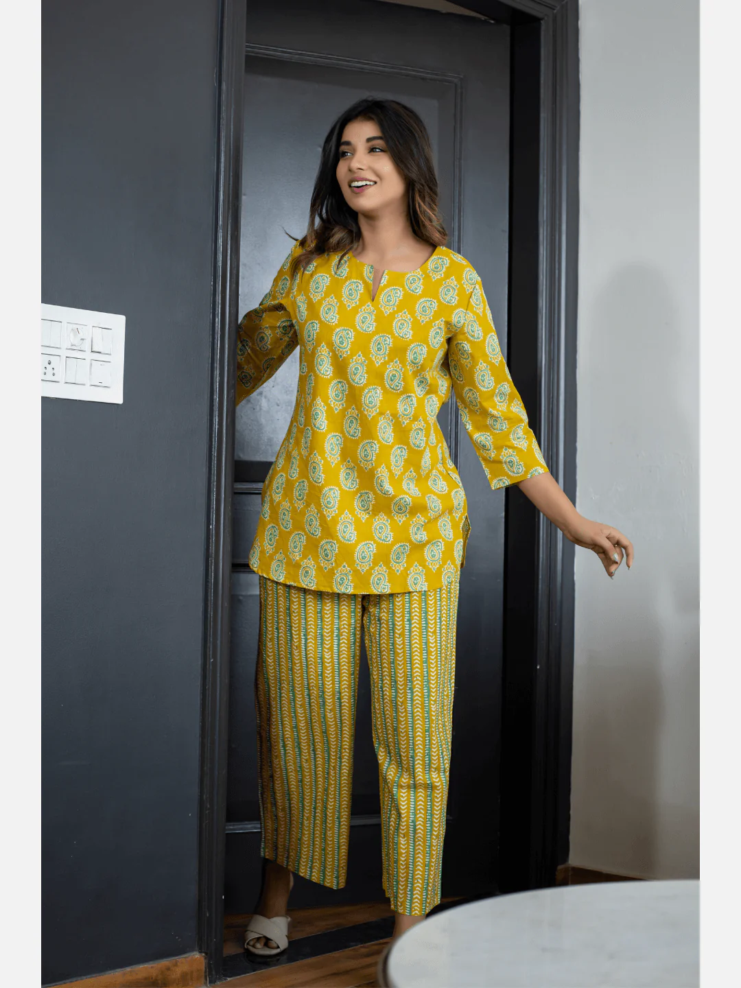 Bright Yellow Cotton Loungewear - Image 12
