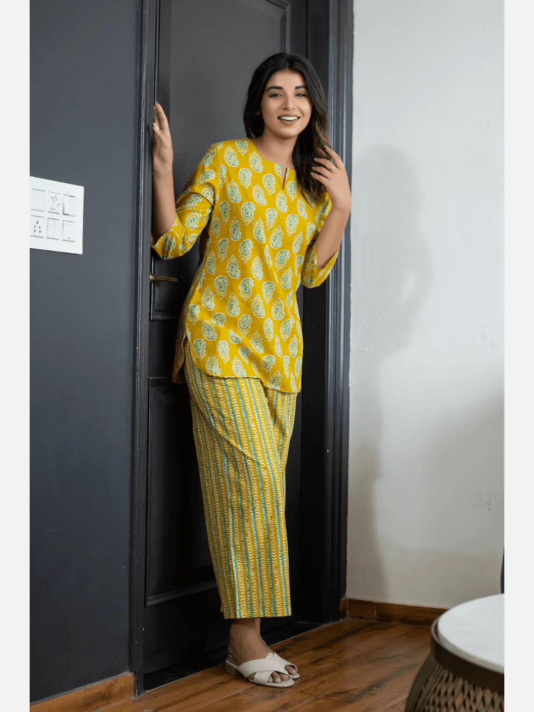 Bright Yellow Cotton Loungewear - Image 5