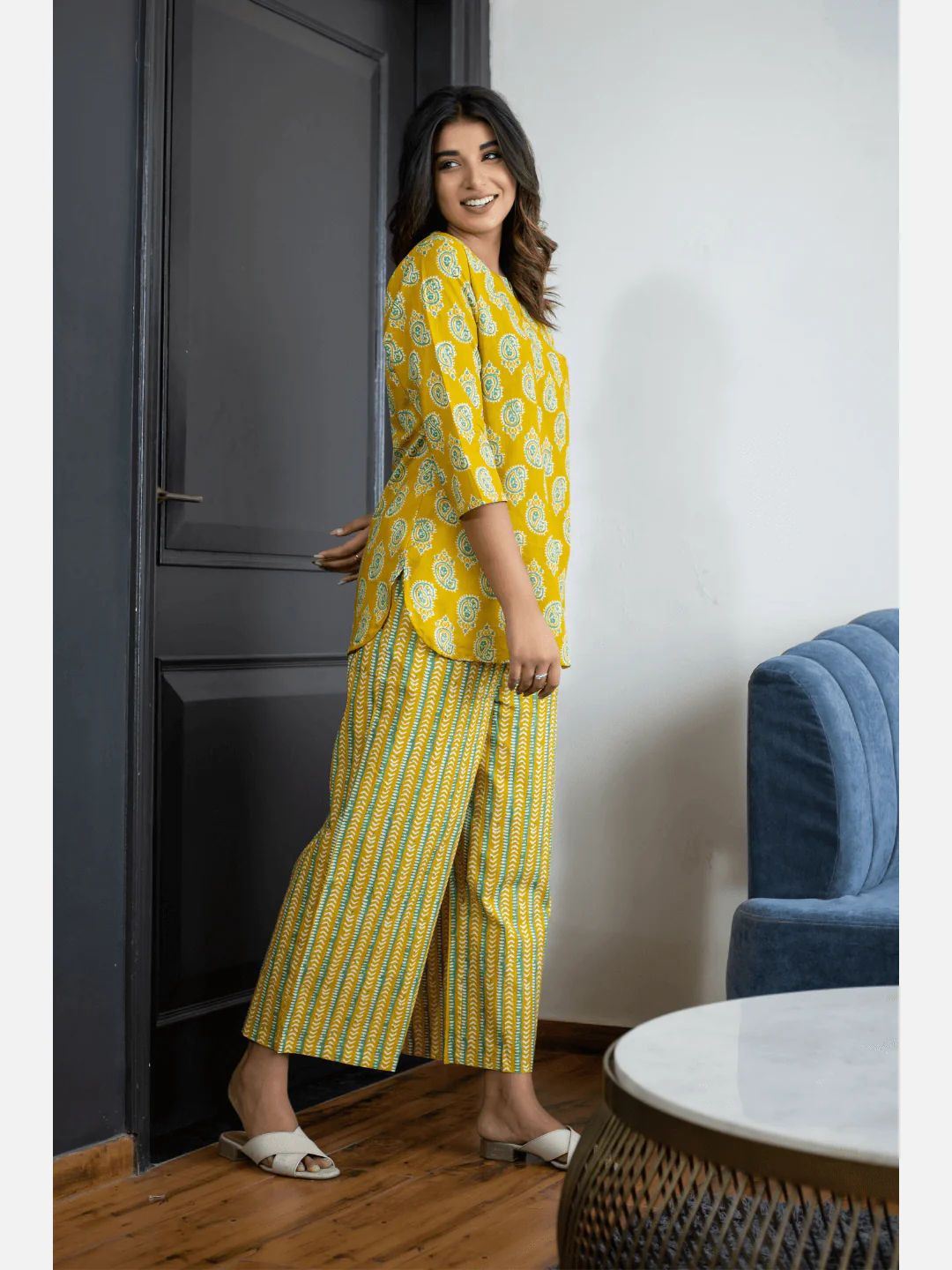 Bright Yellow Cotton Loungewear - Image 6