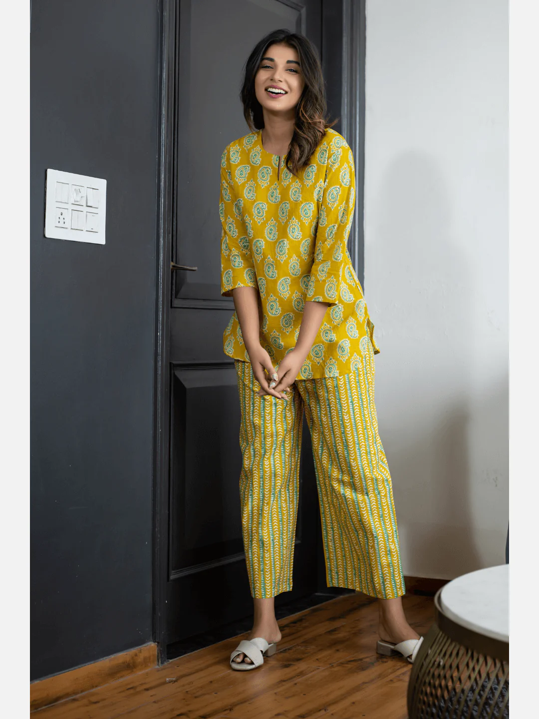 Bright Yellow Cotton Loungewear - Image 7
