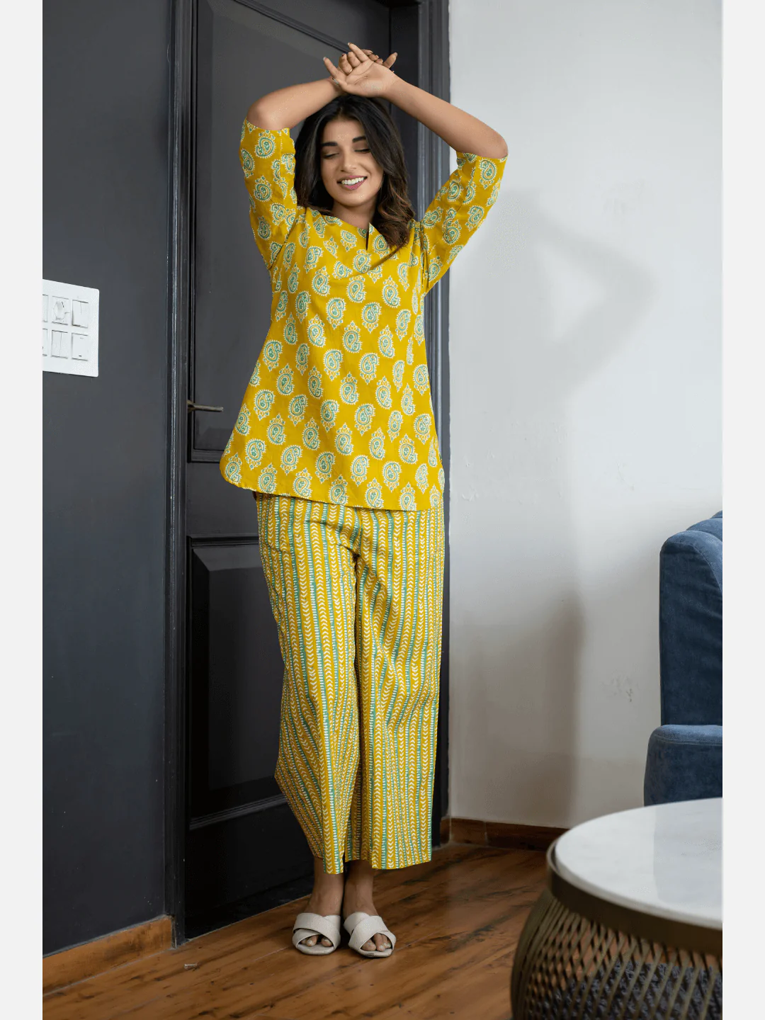 Bright Yellow Cotton Loungewear - Image 9