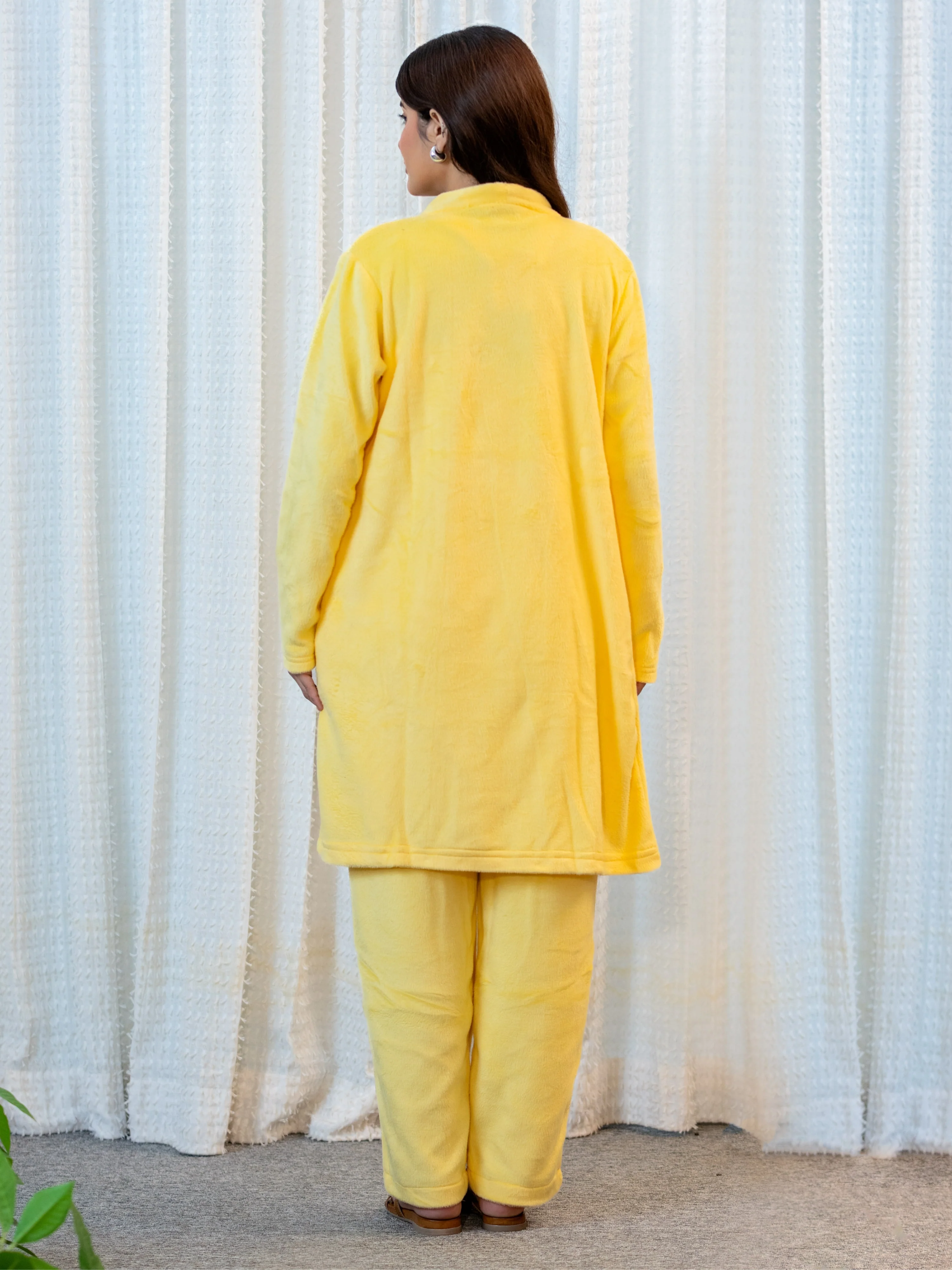 Pastel Yellow Super Soft Woollen 3 Piece Set - Image 8