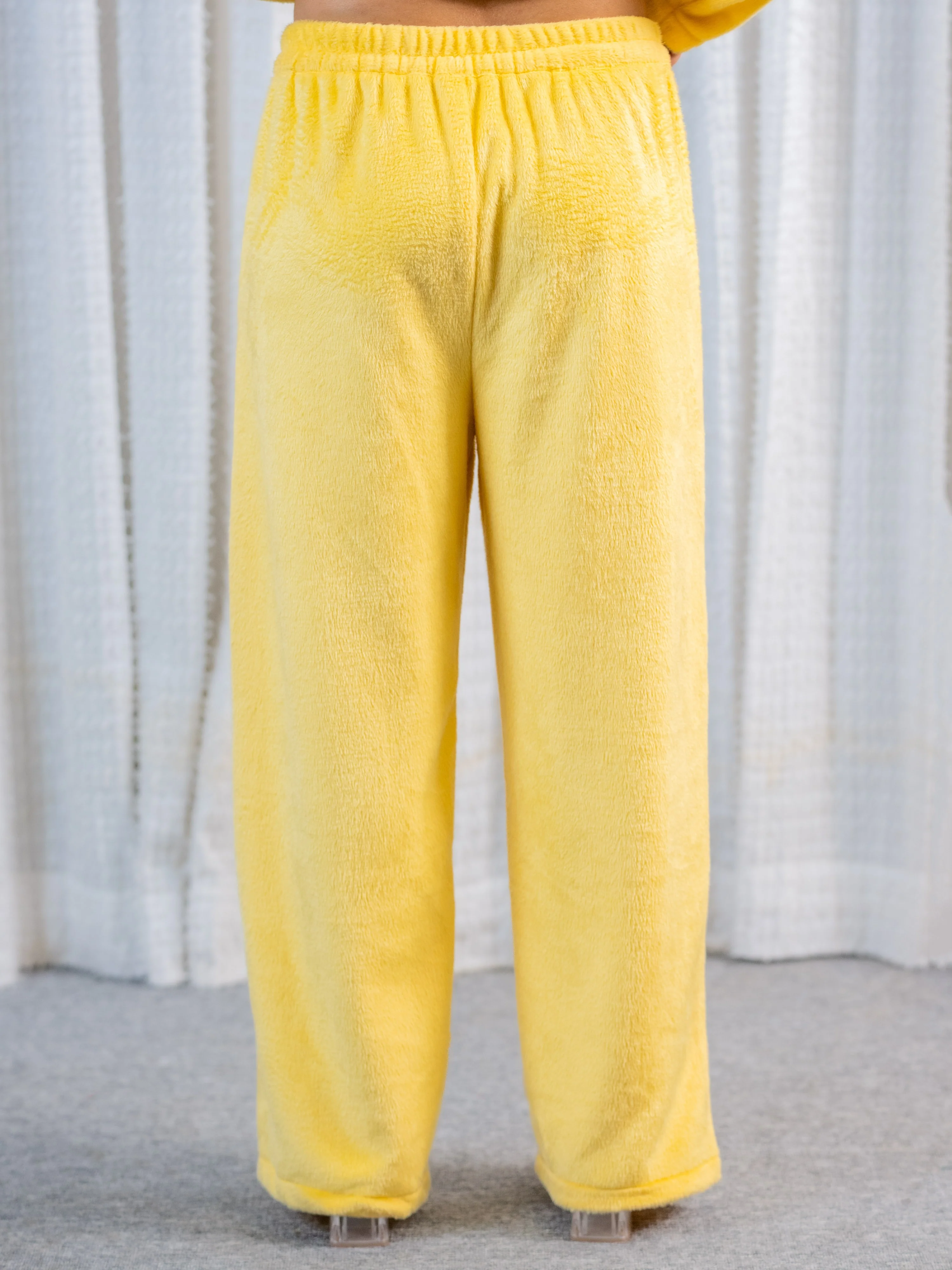 Pastel Yellow Super Soft Woollen Bow Pajama Set - Image 9