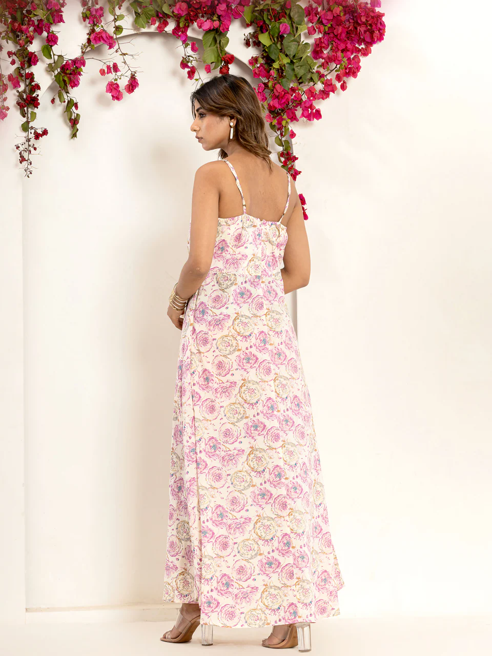 Pink Gold Flower Pure Cotton Maxi - Image 3