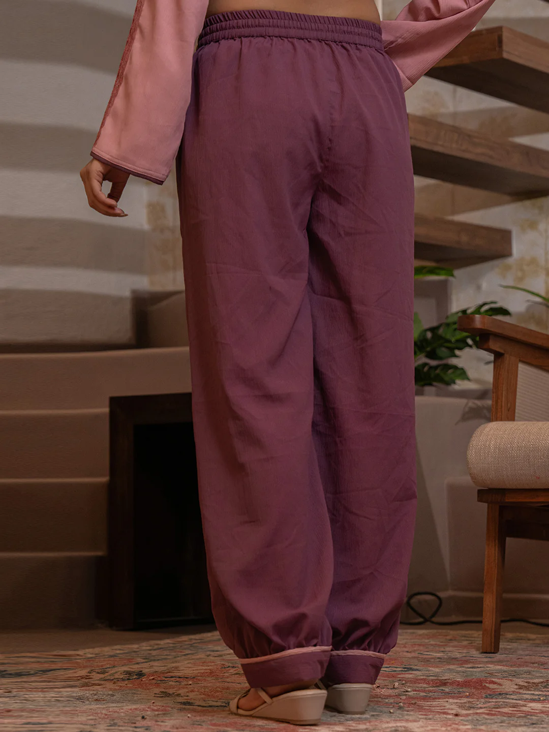 Pink Rose Soft Crepe Shirt Patiala Co-Ord Set - Image 15