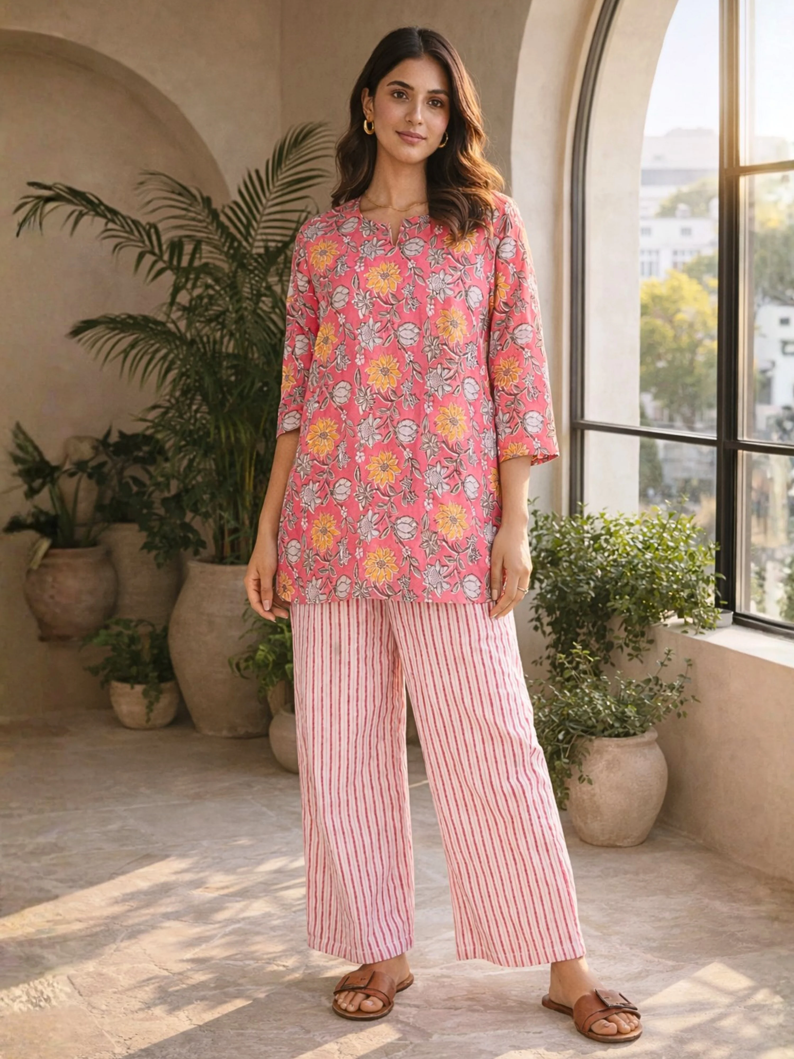 Pretty Blush Pink Pure Cotton Loungewear - Image 4