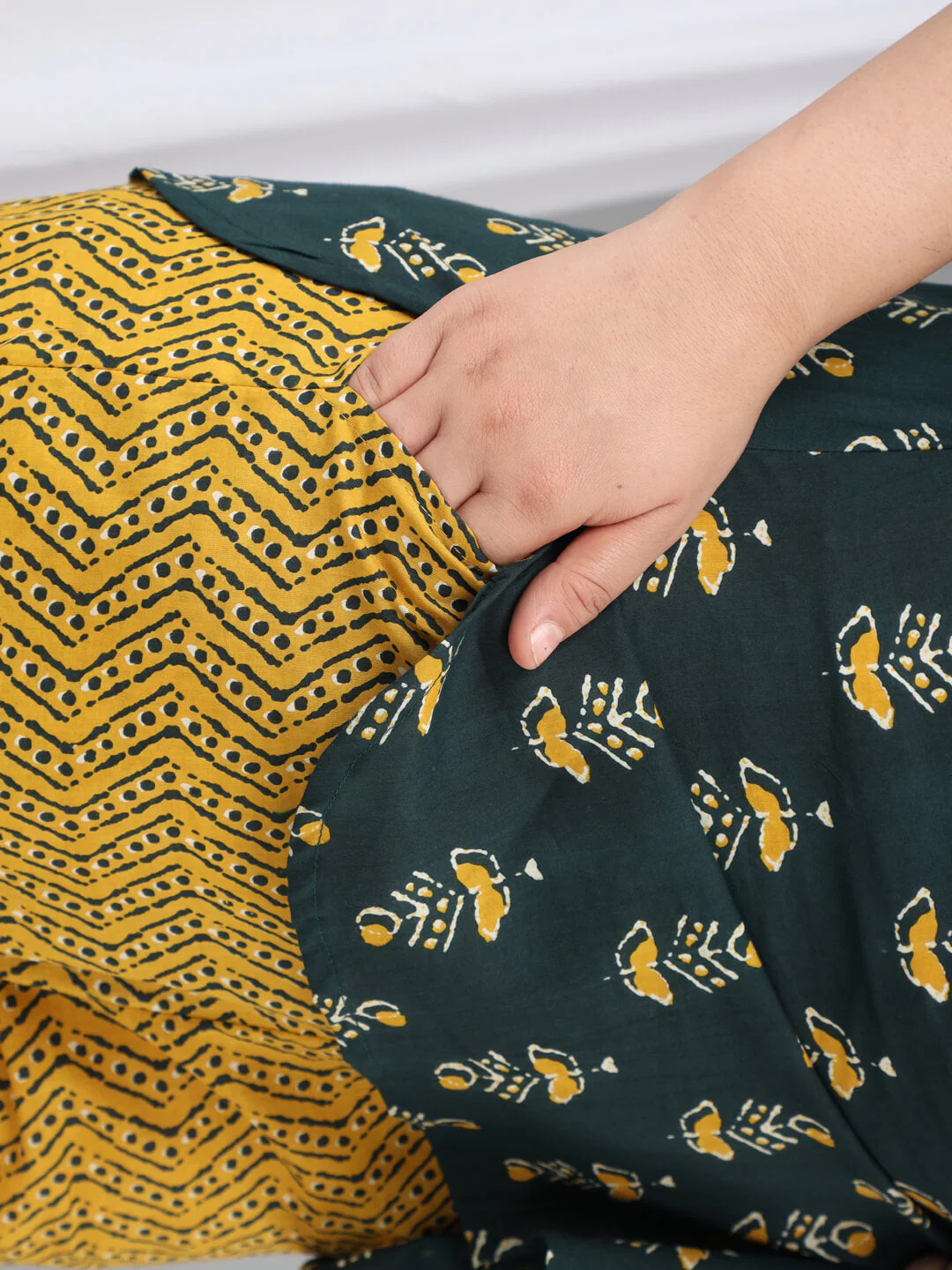 DeepGreen/Lemon Yellow Pure Cotton Lounge Wear - Image 7
