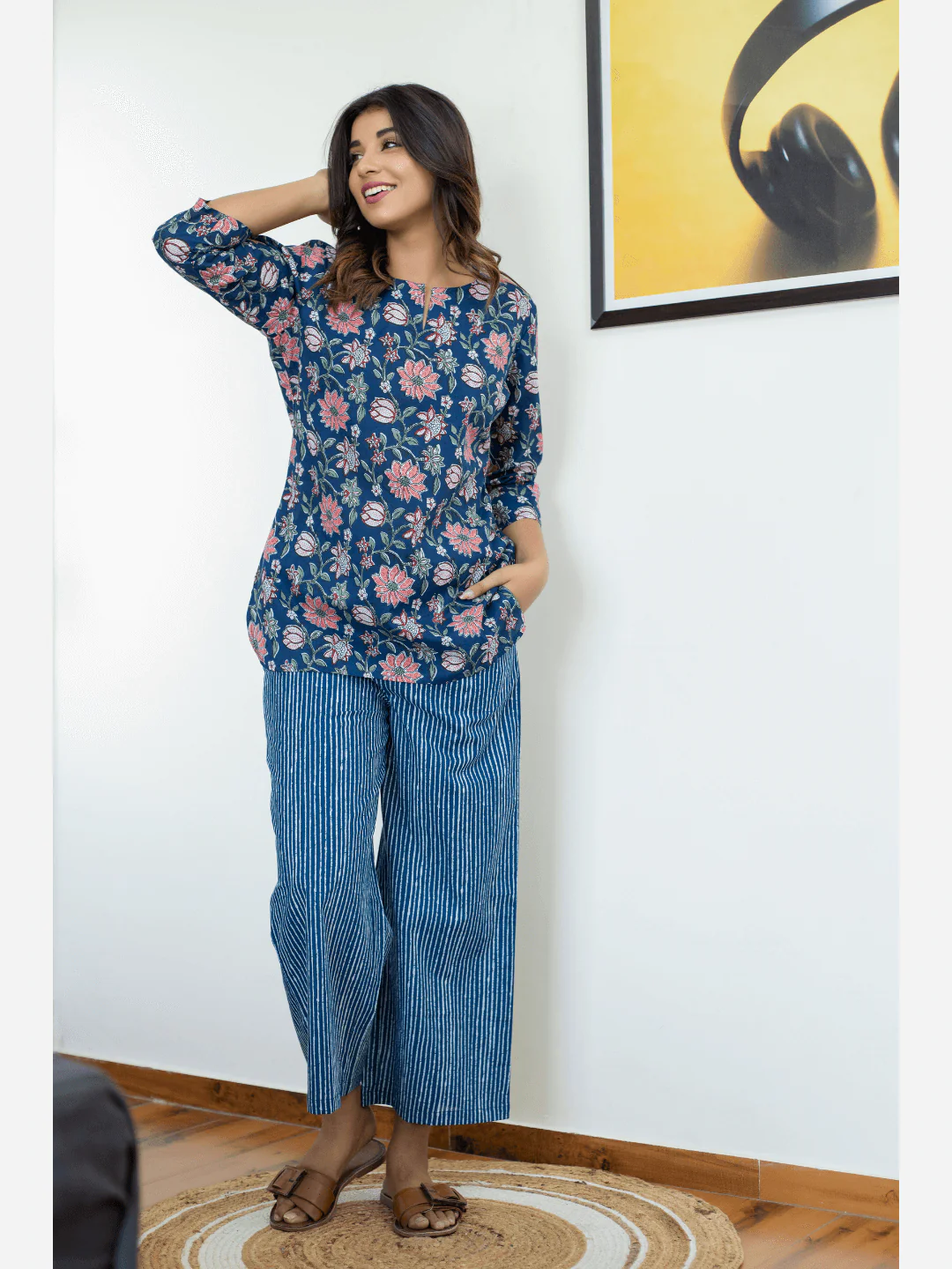 Royal Blue Cotton Loungewear - Image 11