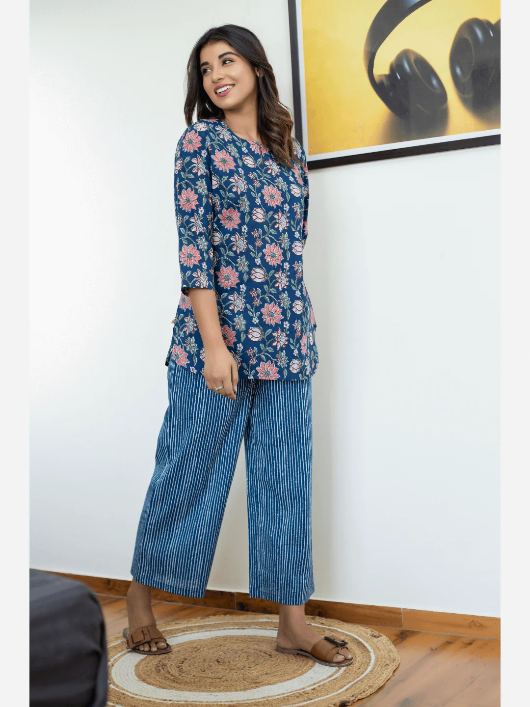 Royal Blue Cotton Loungewear - Image 5